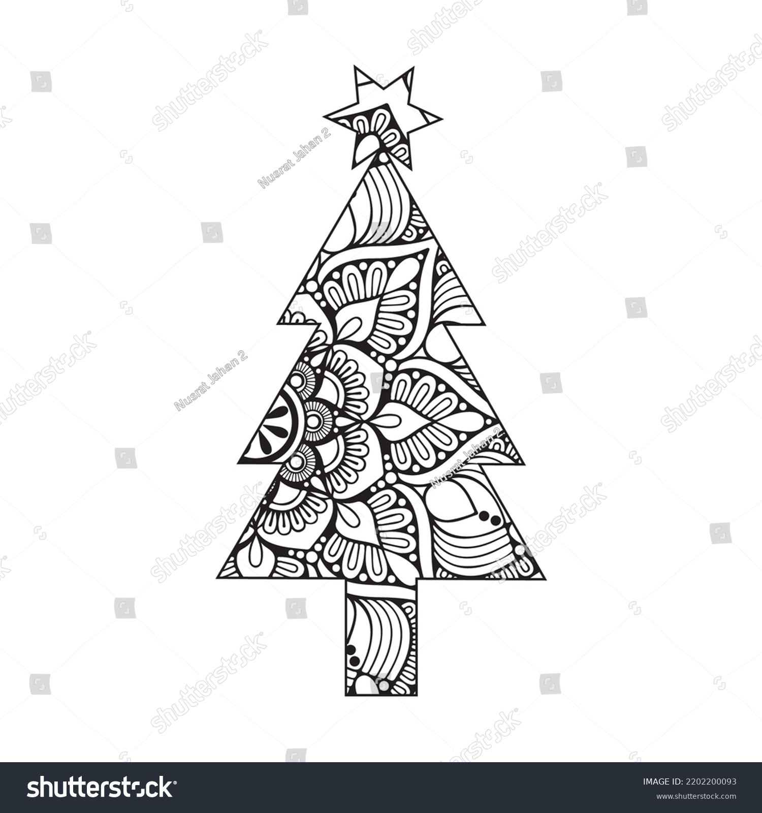 Vector Illustration Coloring Page Christmas Tree Stock Vector Royalty Vector Illustration Coloring Page Christmas Tree Stock Vector Royalty