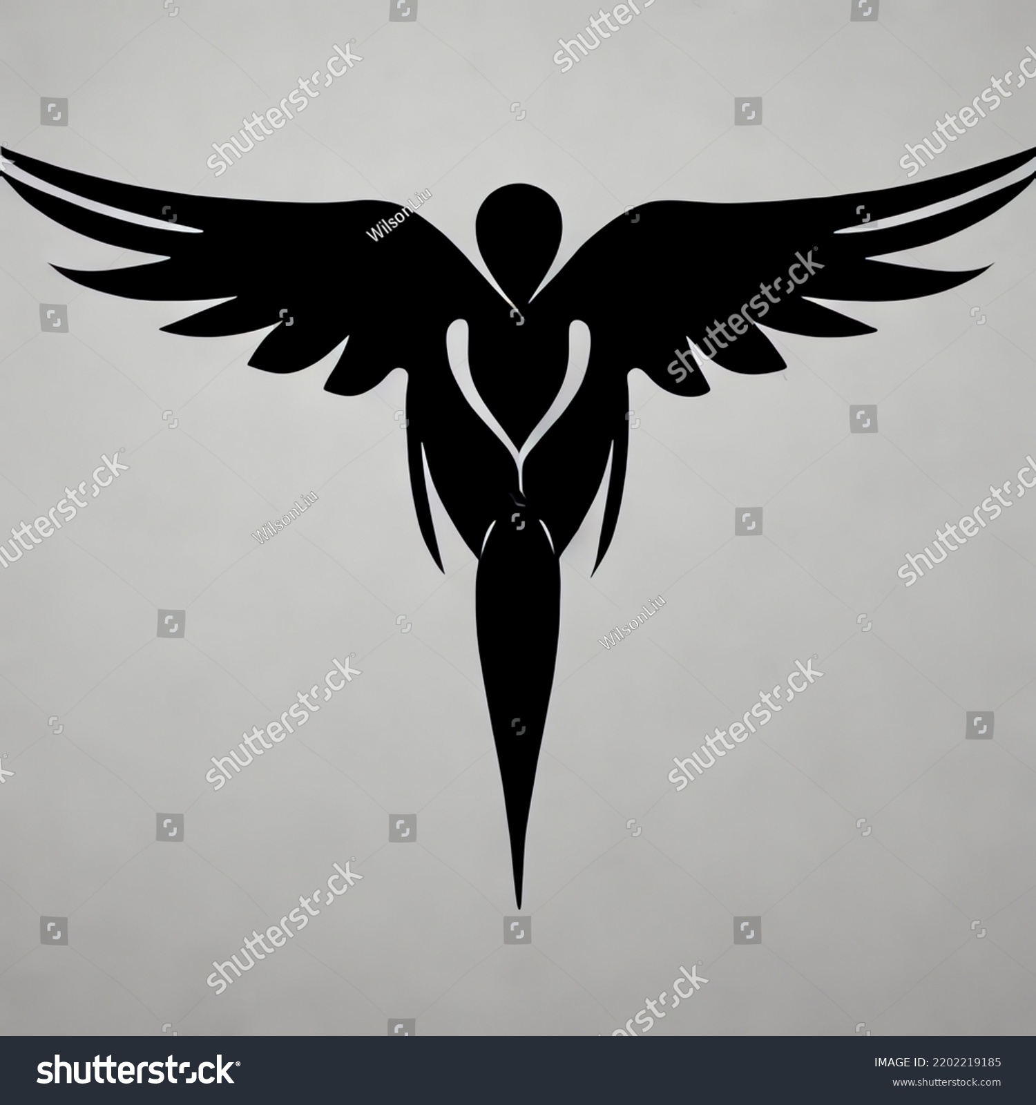 Simple Tattoo Design Minimalist Flying Birds Stock Illustration 