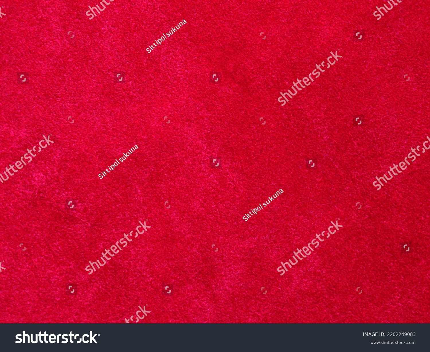 Red Velvet Fabric Texture Used Background Stock Photo 2202249083