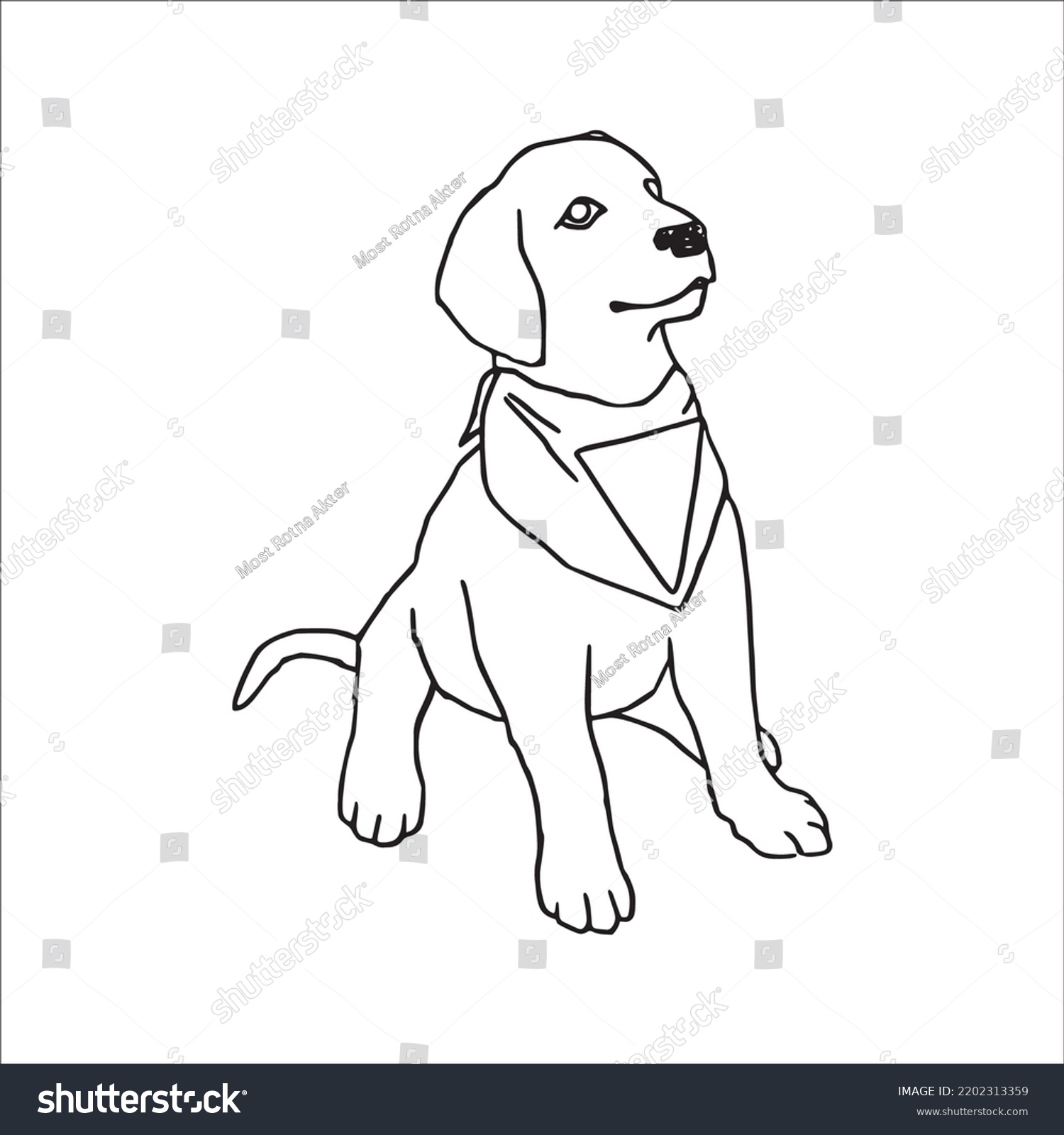 Labrador Line Art Labrador Line Drawing Stock Vector (Royalty Free