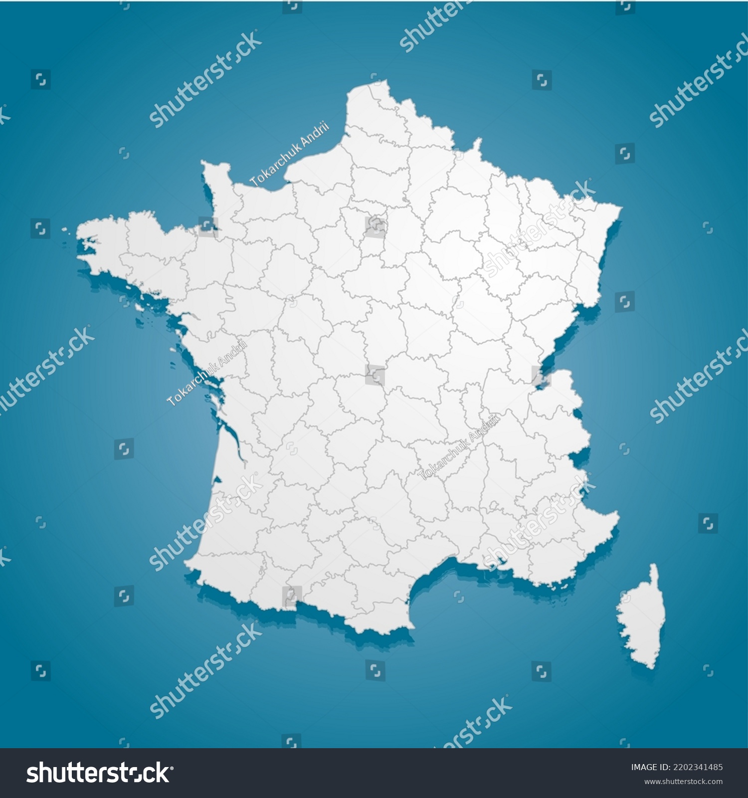 Detailed Vector Map France Divided On Stock Vector (Royalty Free ...