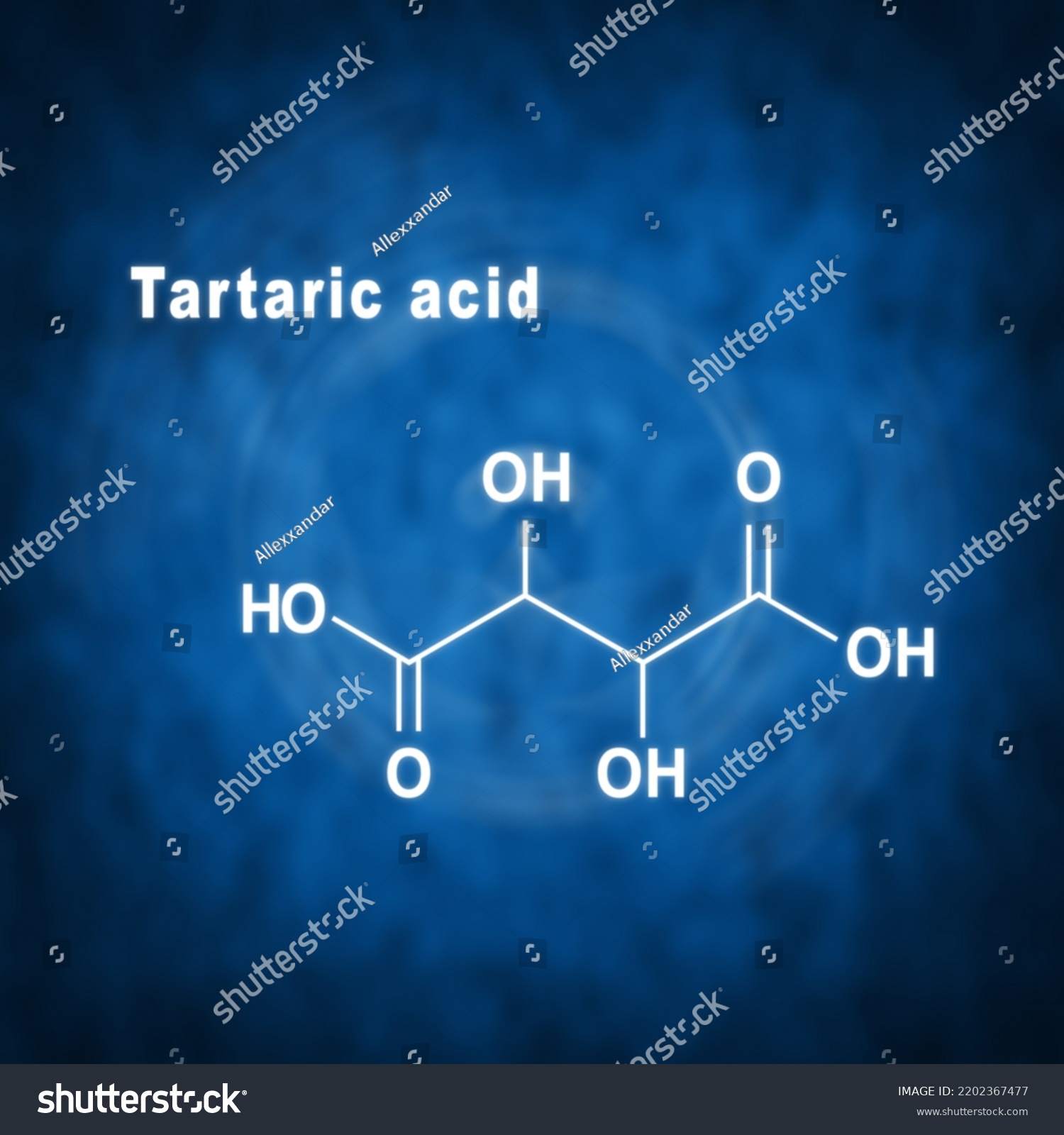 Tartaric Acid Structural Chemical Formula On Stock Illustration ...