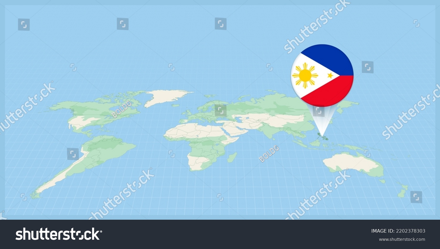 Location Philippines On World Map Marked Stock Vector Royalty Free Stock Vector Location Of Philippines On The World Map Marked With Philippines Flag Pin Cartographic Vector 2202378303