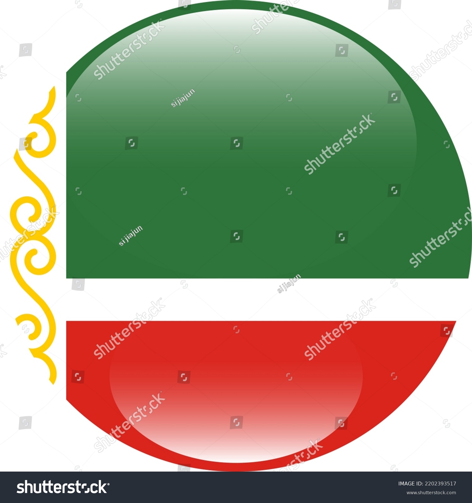 Flag Chechnya Standard Color Circular Icon Stock Vector Royalty Free   Stock Vector The Flag Of Chechnya Standard Color The Circular Icon A Round Flag Digital Illustration 2202393517 