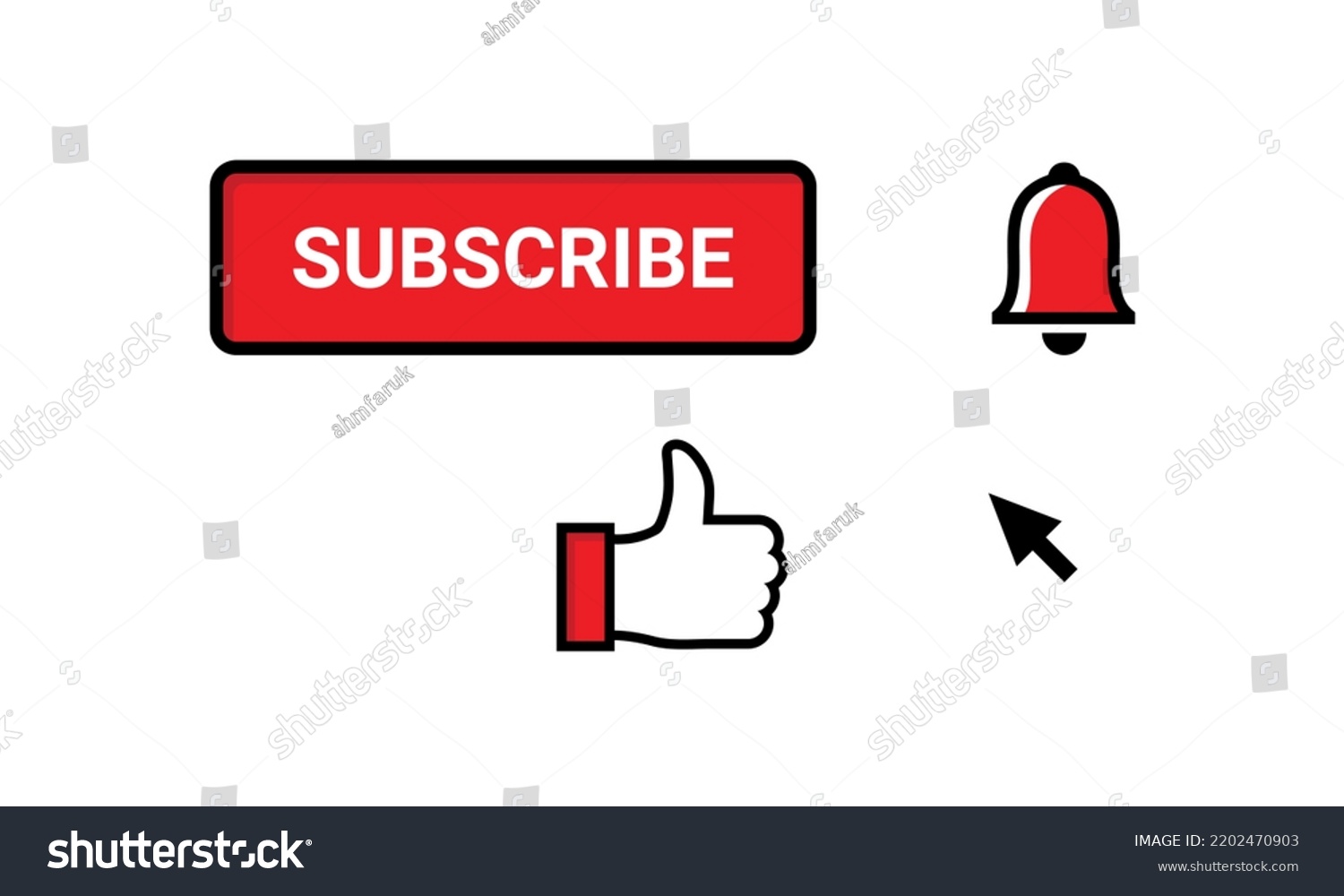 Illustration Vector Graphic Subscribe Button Notification Stock Vector
