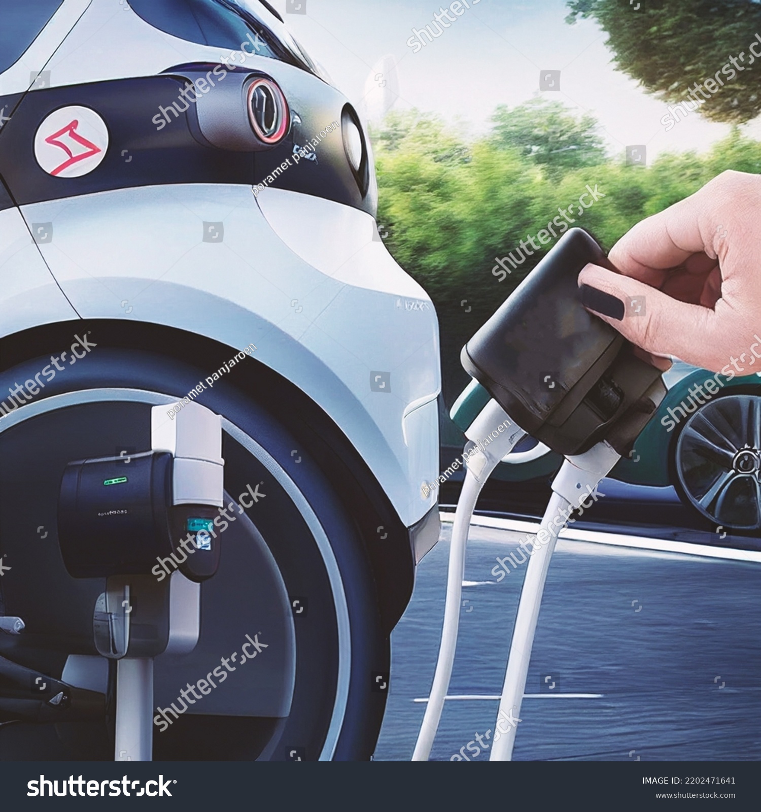 Emobility Electric Car Charging Battery Concept Stock Illustration 2202471641 Shutterstock