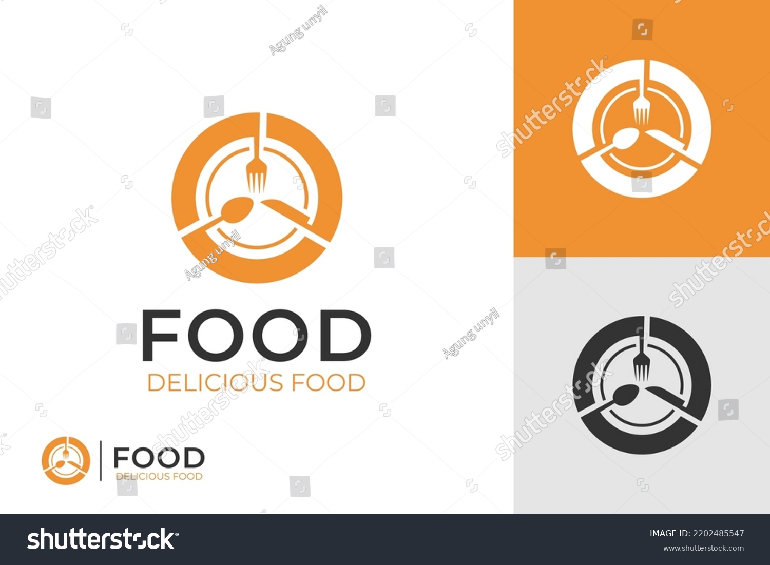 Restaurant Delicious Food Logo Emblem Style Stock Vector (Royalty Free ...