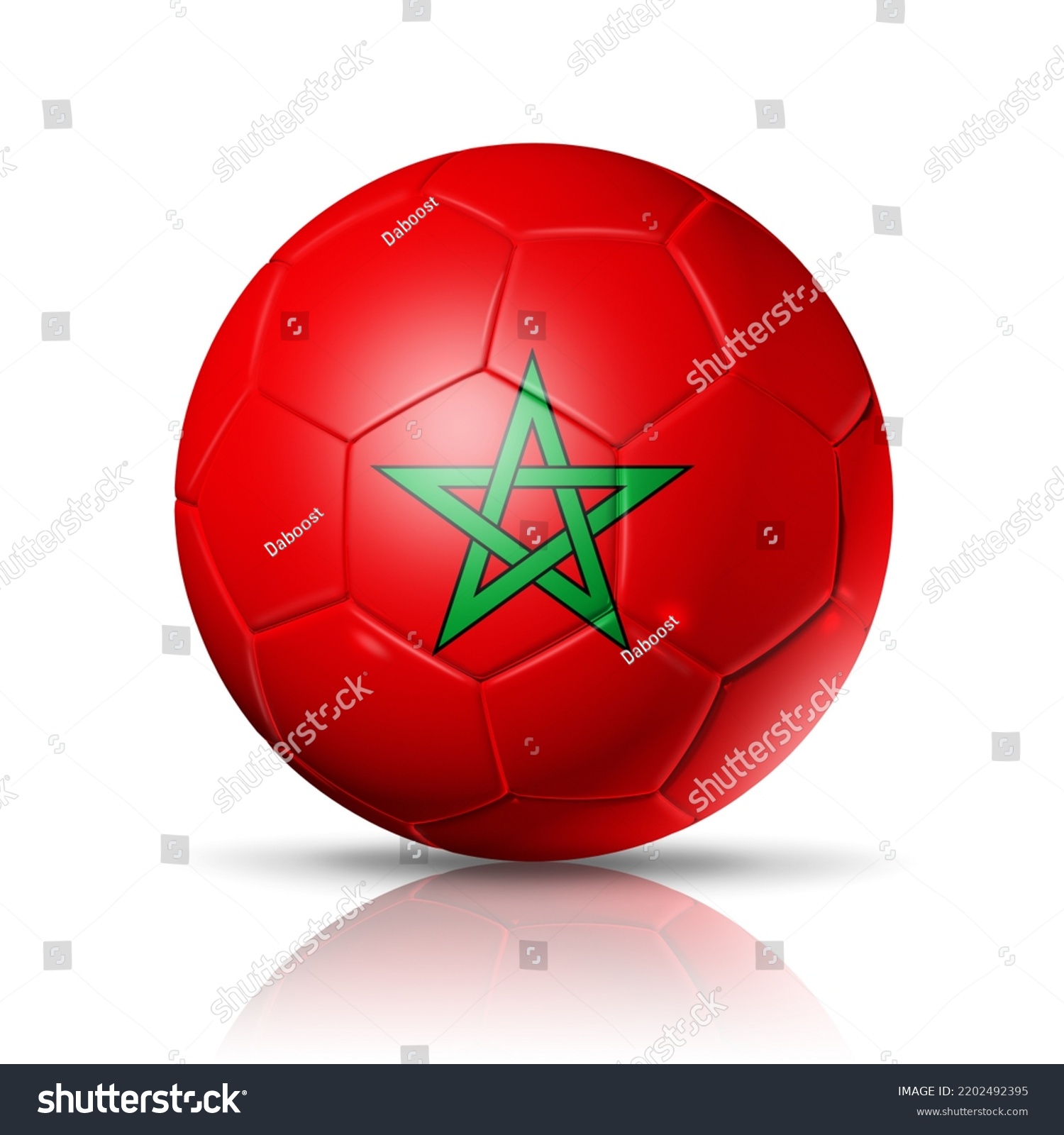 3d Soccer Ball Morocco Team Flag Stock Illustration 2202492395 ...