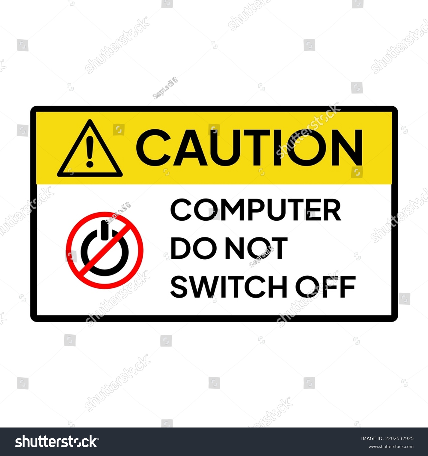 Warning Sign Label Industrial Caution Computer Stock Vector (Royalty ...