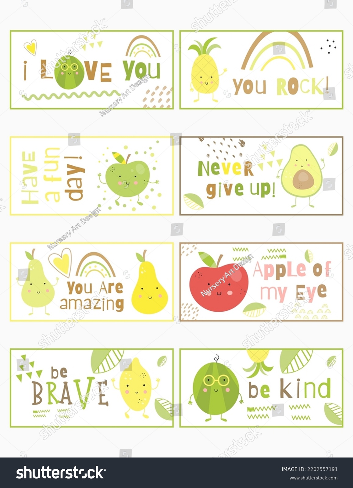 Lunch Box Notes Kids Cute Inspirational Stock Vector (Royalty Free