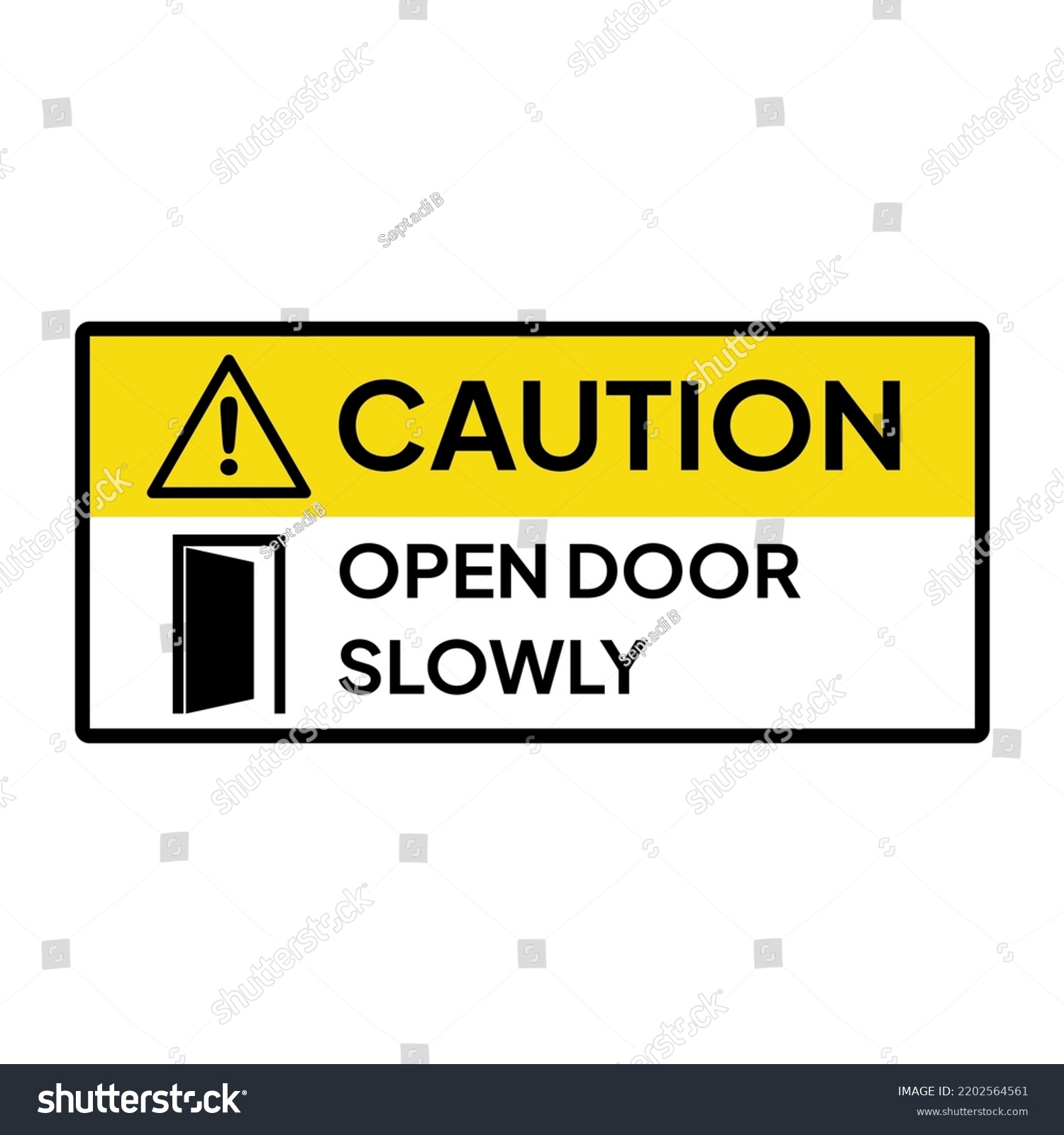 Warning Sign Label Industrial Caution Open Stock Vector (Royalty Free ...