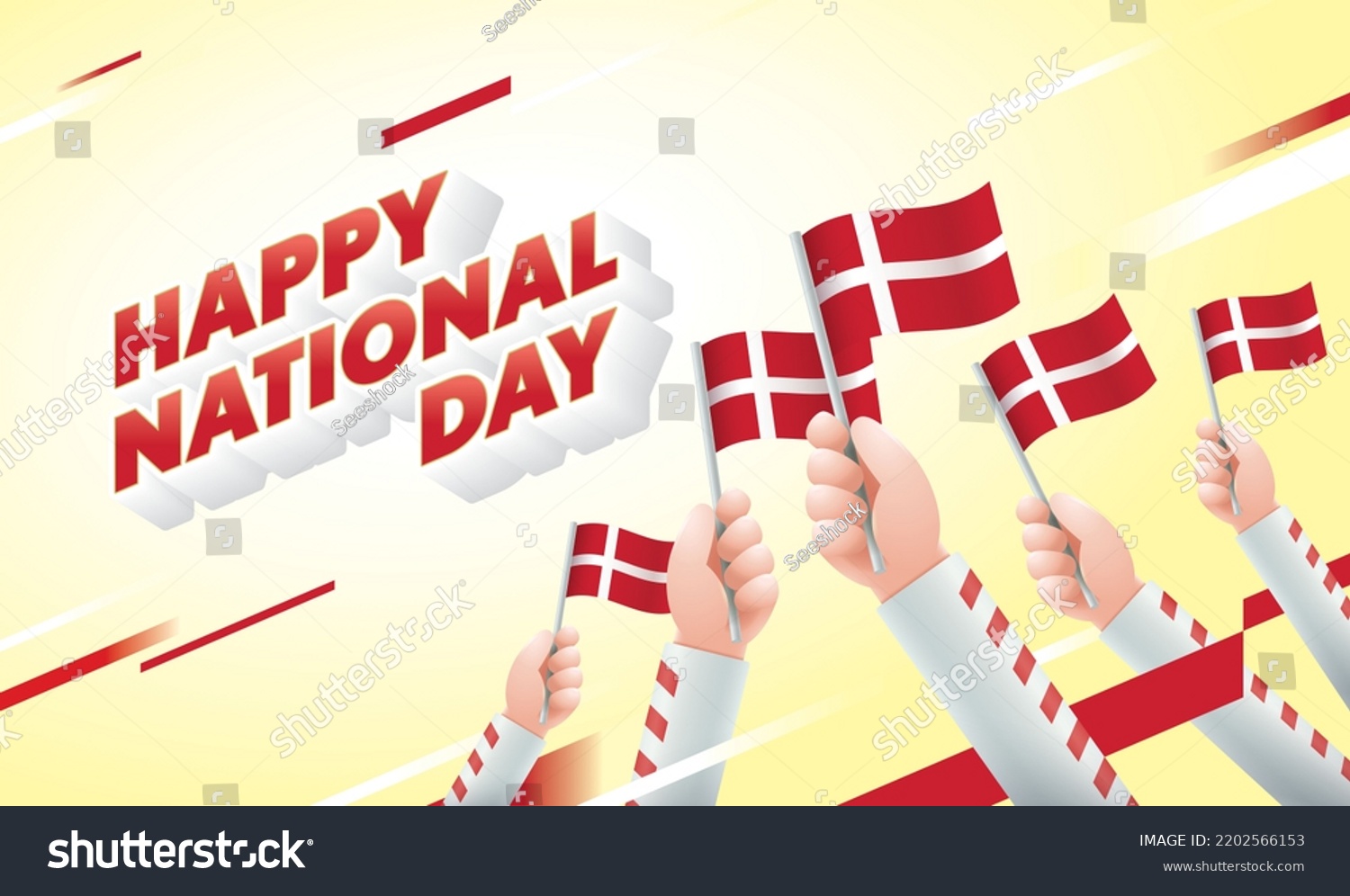 Denmark National Day Celebration National Flag Stock Illustration