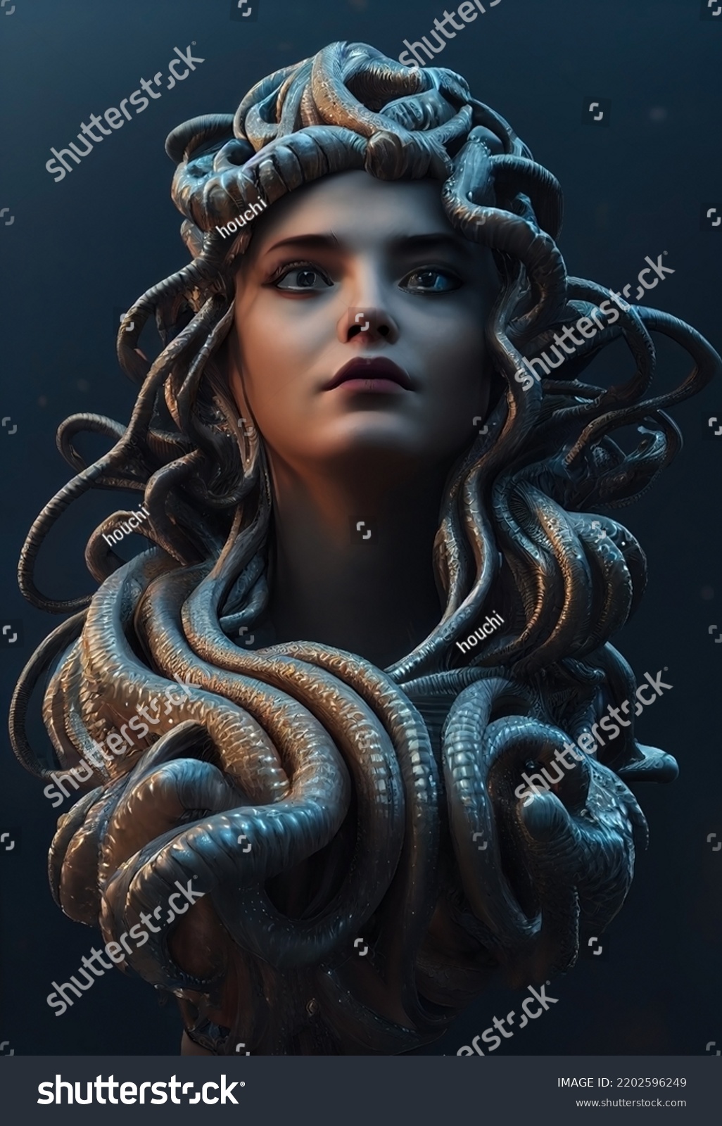 Medusa Snake Goddess That Transforms Who Stock Illustration 2202596249 ...