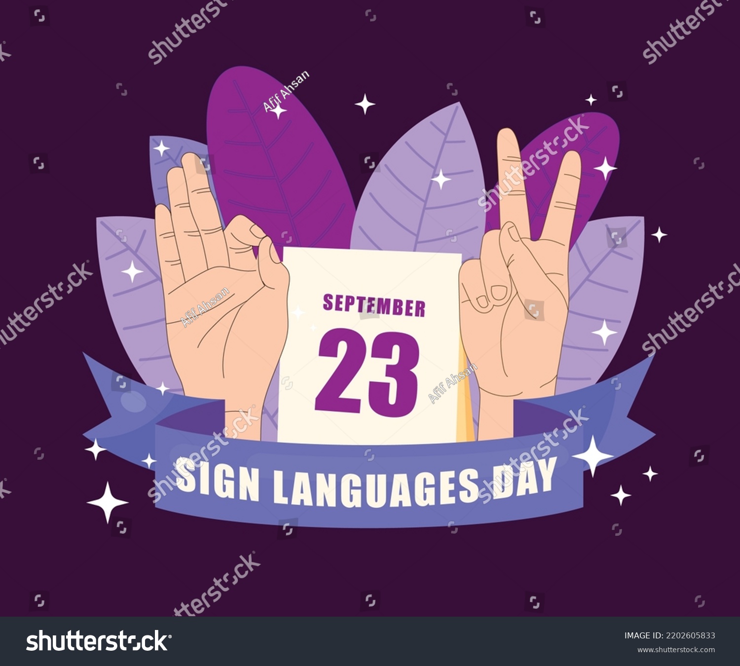 International Day Sign Language Awareness Modern Stock Vector Royalty Free 2202605833 9710