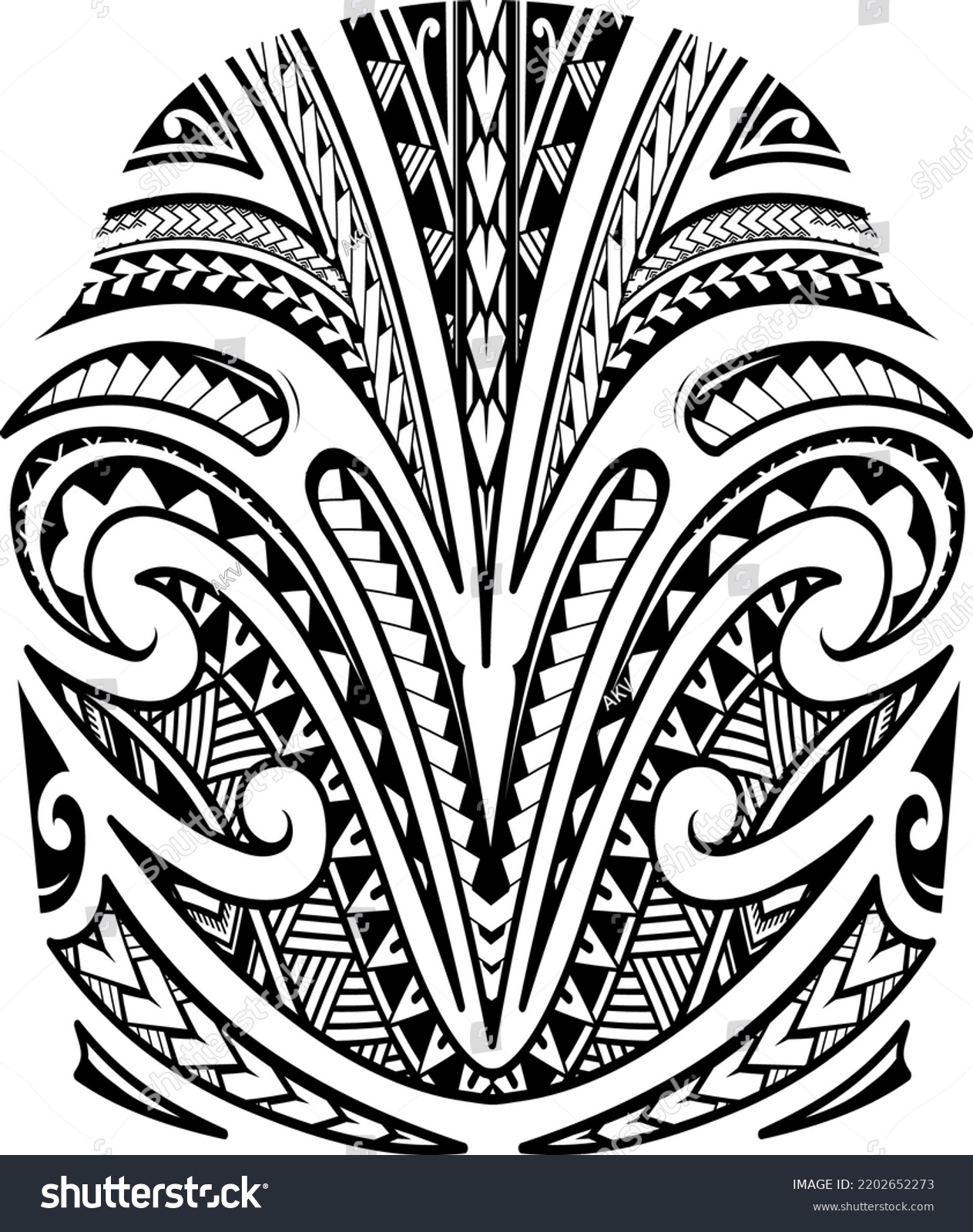 Polynesian Traditional Half Sleeve Tattoo Shape Stock Vector (Royalty ...