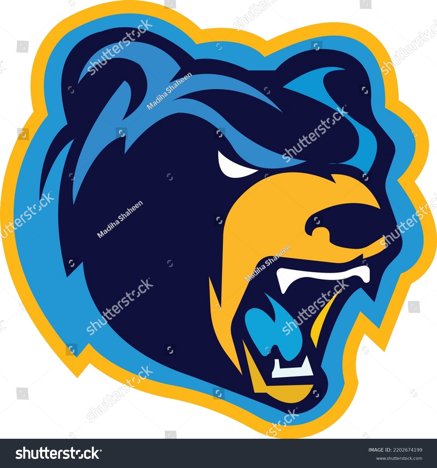 Bear Face Outline Illustrator Vecter Art Stock Vector (royalty Free 