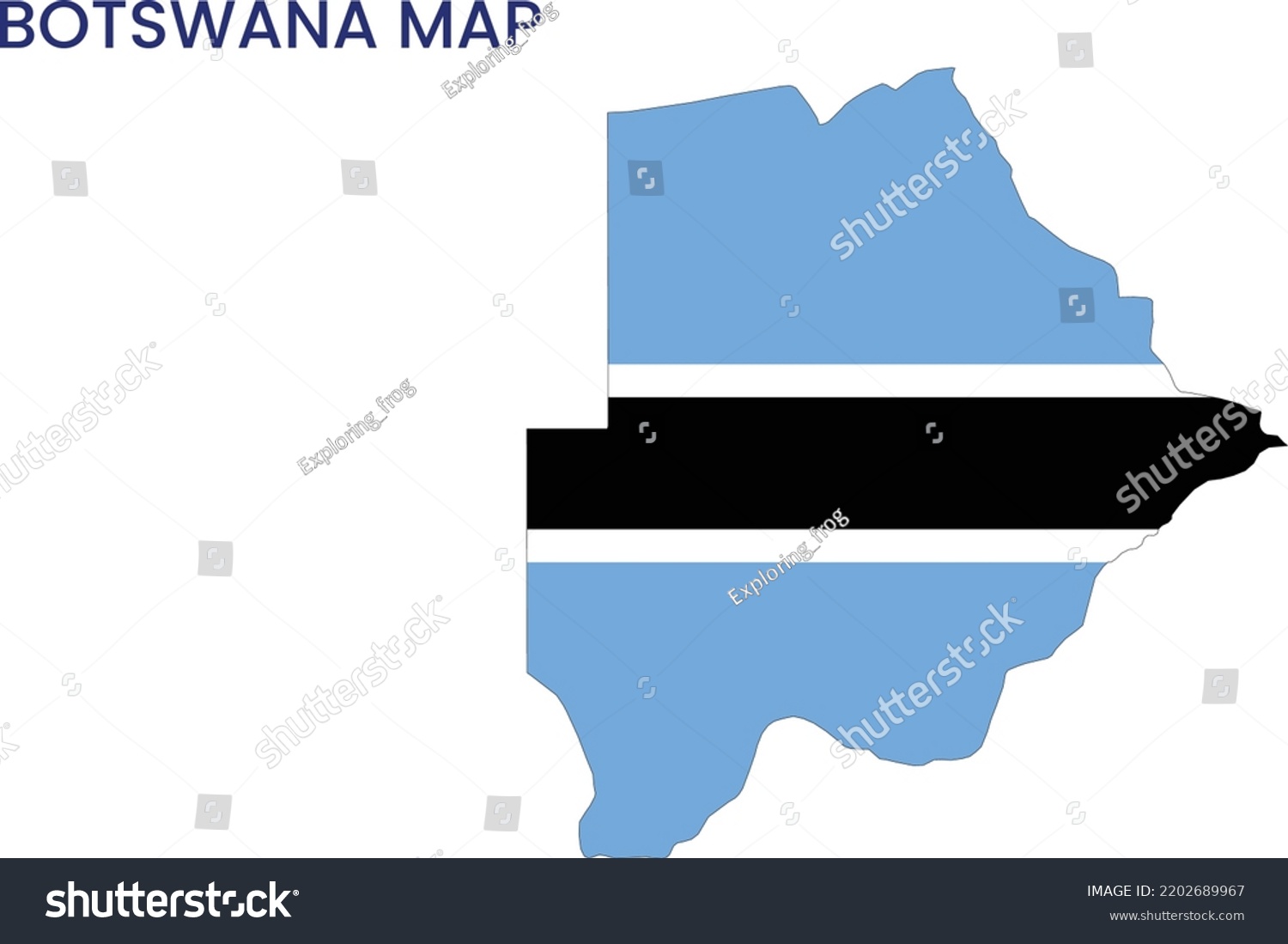 High Detailed Map Botswana Outline Map Stock Vector Royalty Free Shutterstock