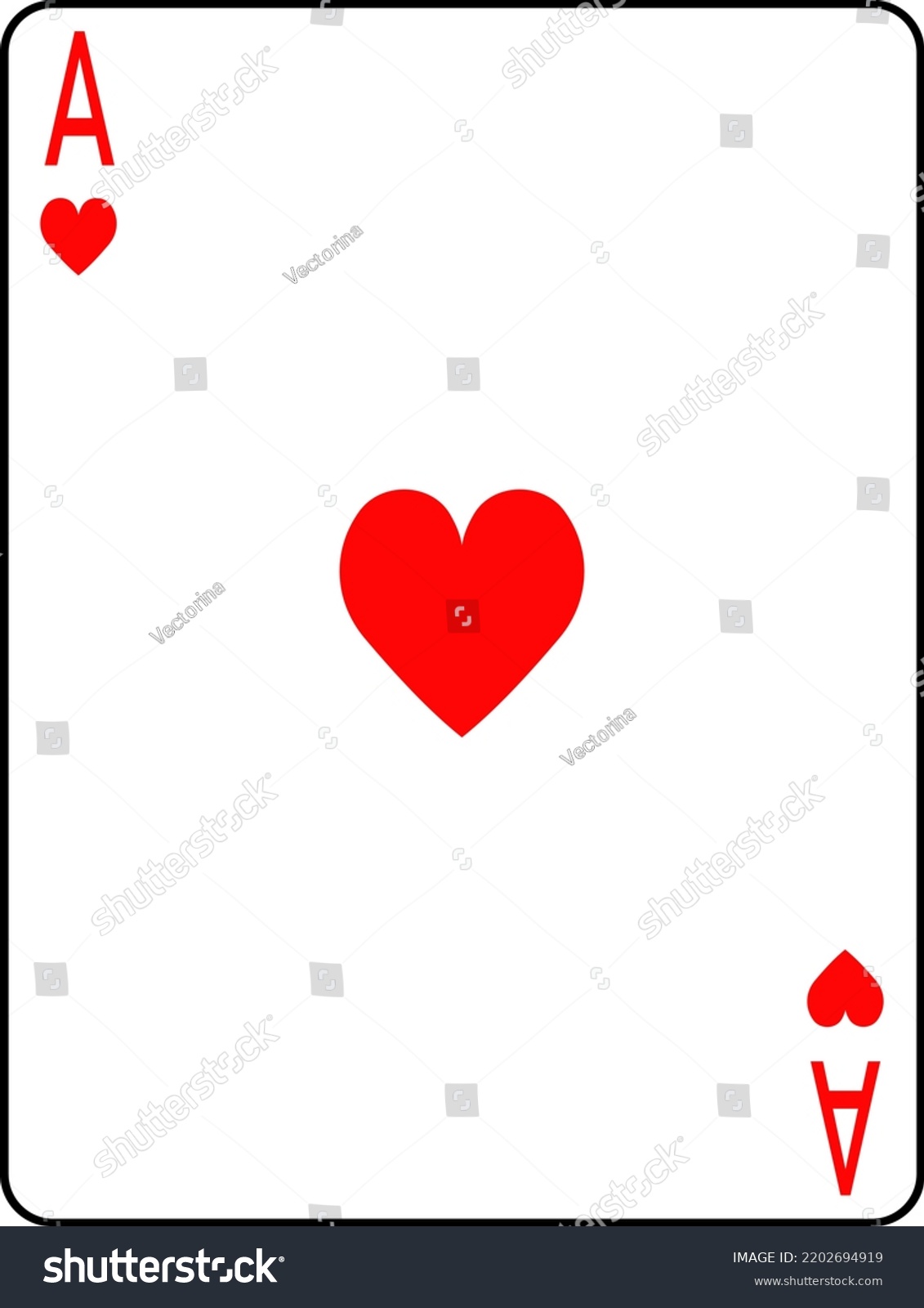 Playing Cards Ace Hearts Deck Poker Stock Vector (Royalty Free ...