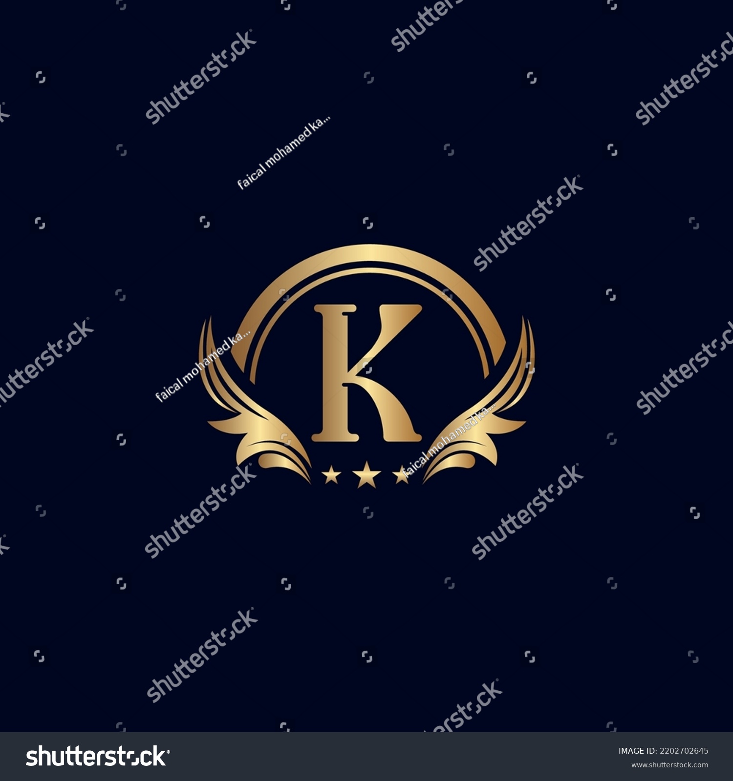 Luxury Letter K Logo Royal Gold Stock Vector (Royalty Free) 2202702645 ...