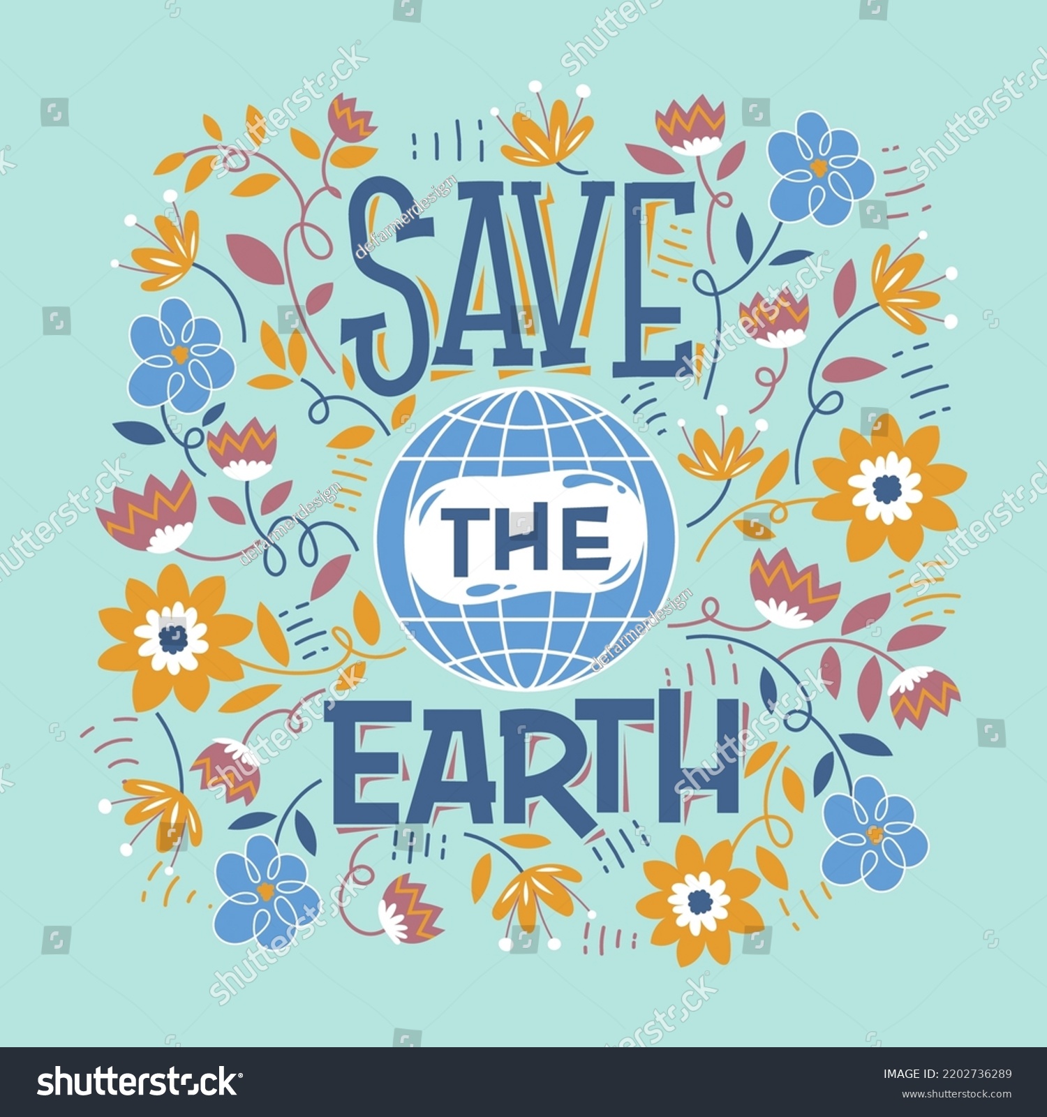 Save Earth Quote Save Earth Concept Stock Vector (Royalty Free ...