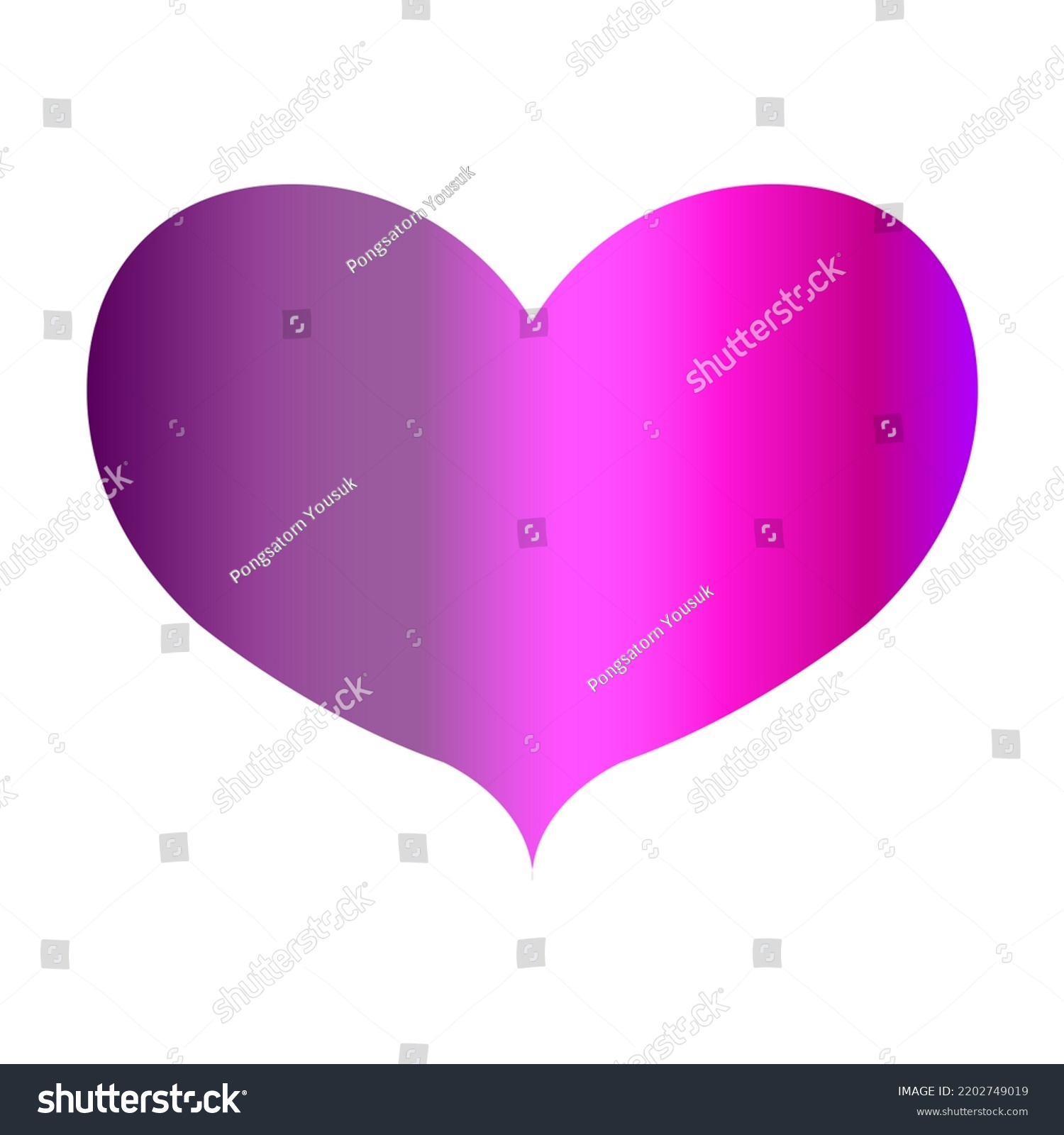 Premium Pink Purple Heart Drawing Stock Illustration 2202749019