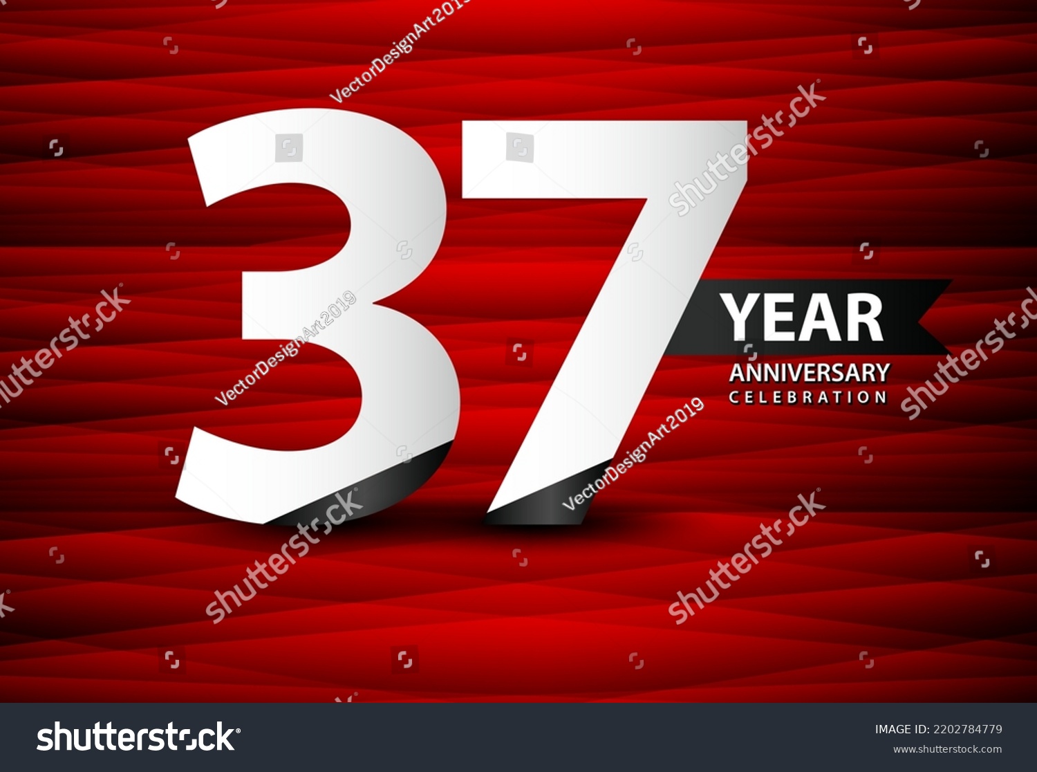 37 Year Anniversary Celebration Logo Vector Stock Vector (Royalty Free ...