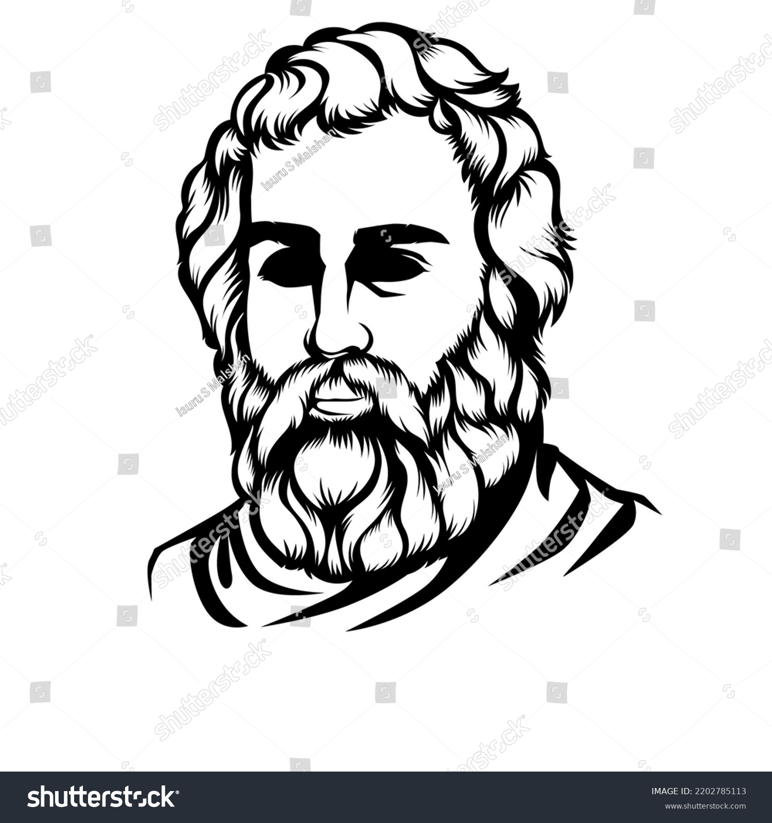 Archimedes Black White Illustration Stock Illustration 2202785113 ...