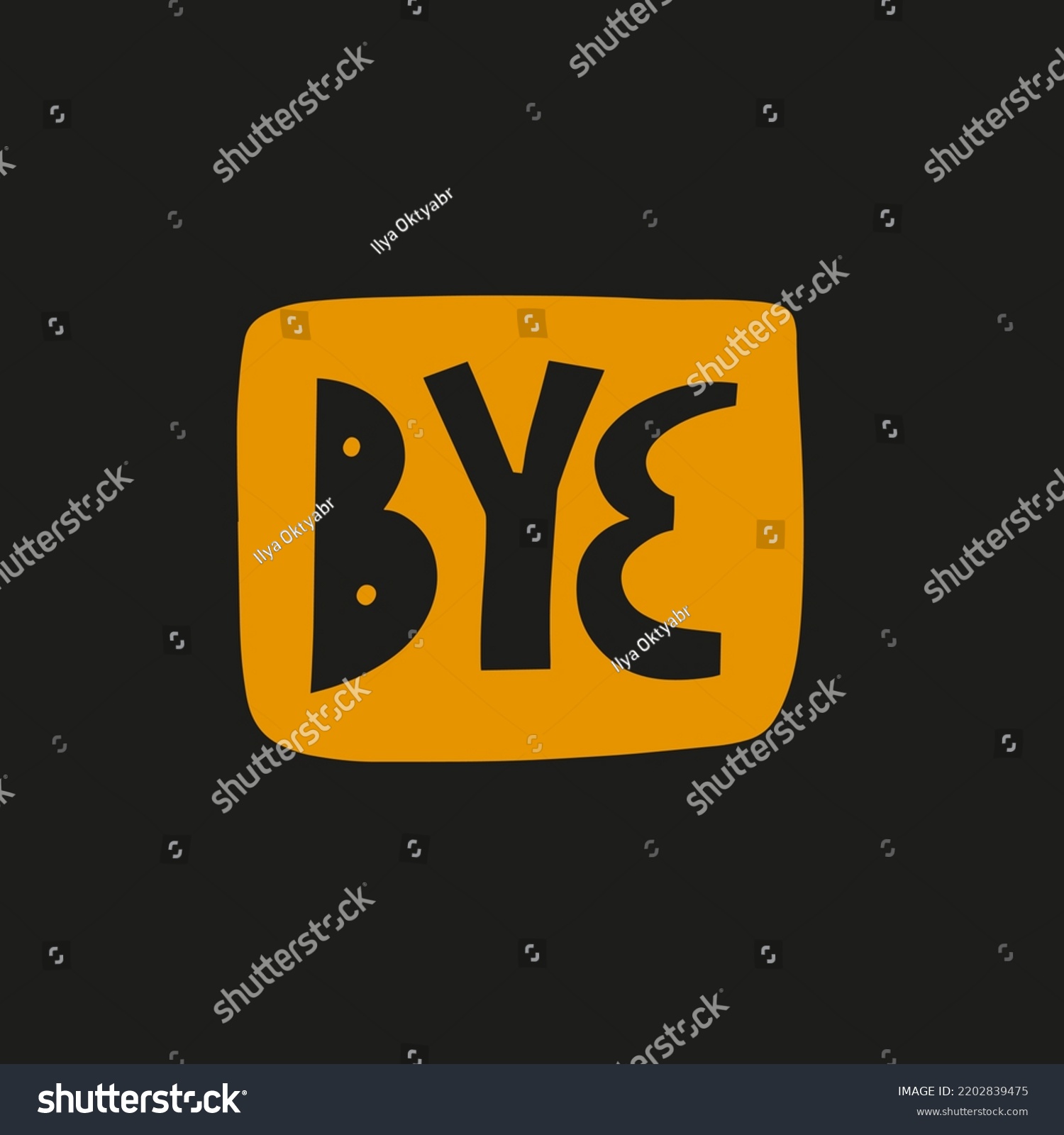 Bye Sign Word Popular Text Yellow Stock Vector (Royalty Free