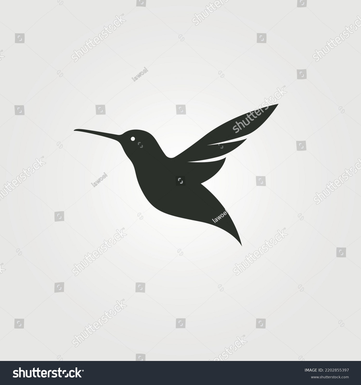 Flying Hummingbird Vector Symbol Illustration Logo Stock Vector ...