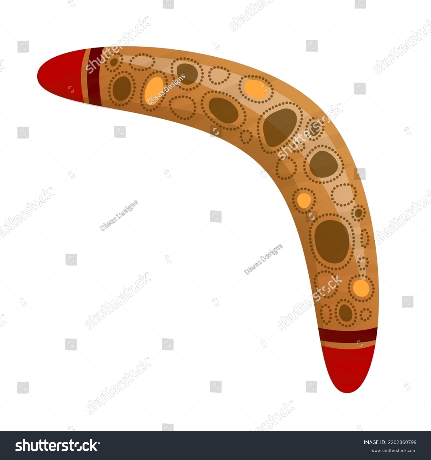 Aboriginal Boomerang Design Vector Illustration Clipart Stock Vector Royalty Free 2202860799 9253