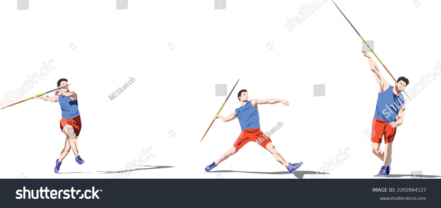 Sport Javelin Illustrated Vector Format Male Stock Vector (royalty Free 