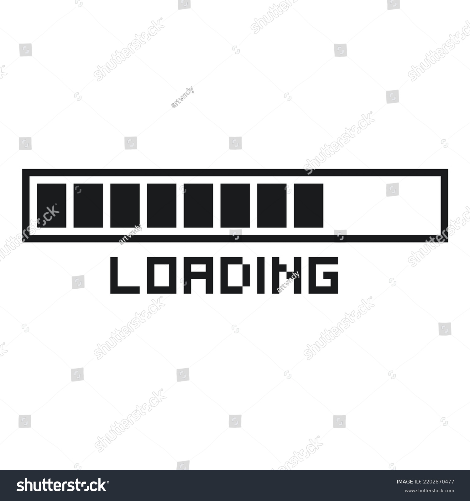 Pixel Illustration Loading Icon Progress Bar Stock Vector (Royalty Free ...