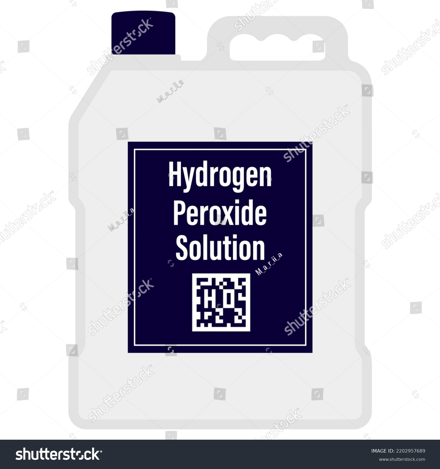 Hydrogen Peroxide Big Plastic Bottle Qr Stock Vector Royalty Free