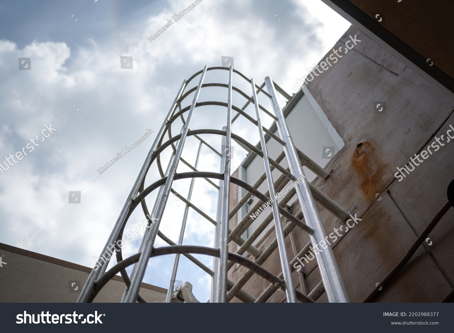 Emergency Way Climbing Ladder Falling Prevetion Stock Photo 2202988377 ...