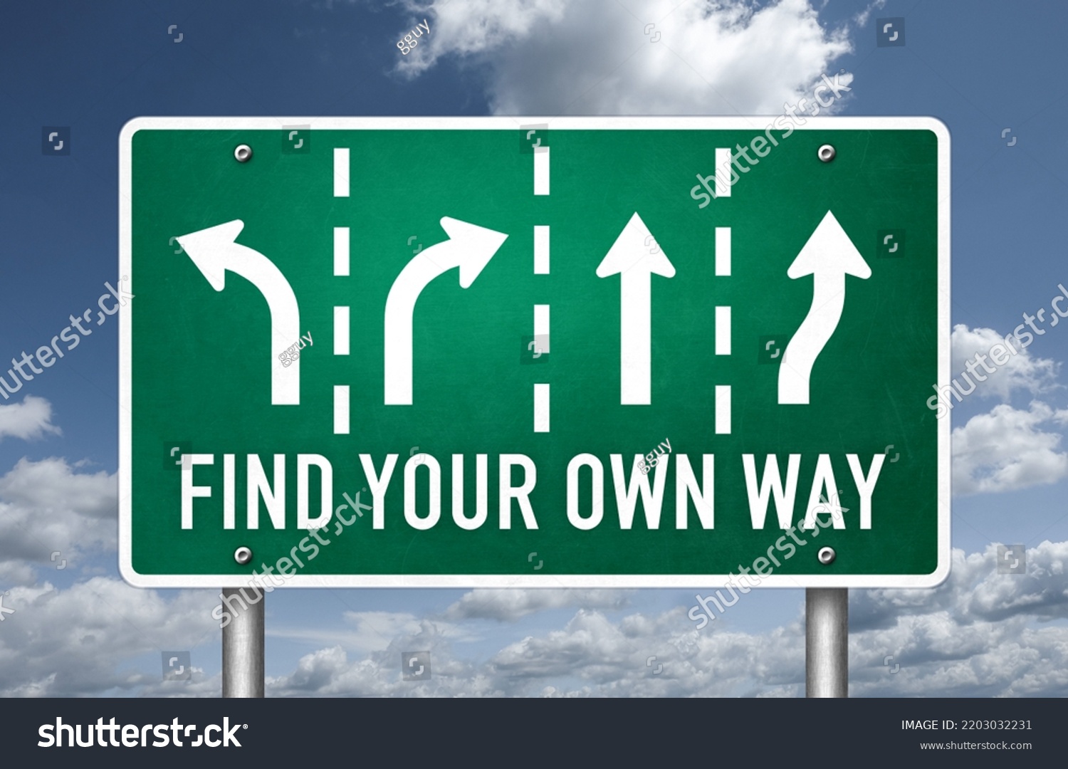 find-your-own-way-roadsign-message-stock-illustration-2203032231