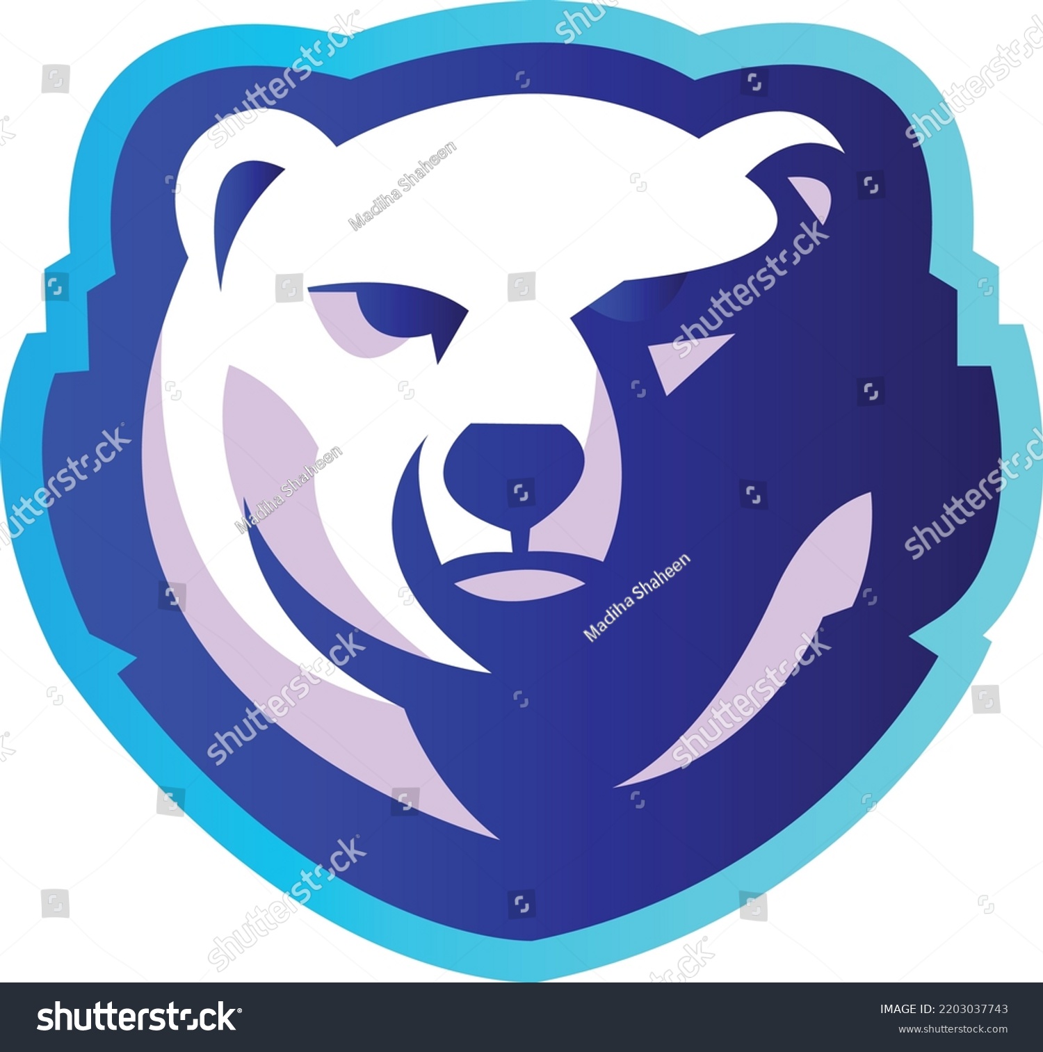 Bear Face Outline Illustrator Vecter Art Stock Vector (Royalty Free ...