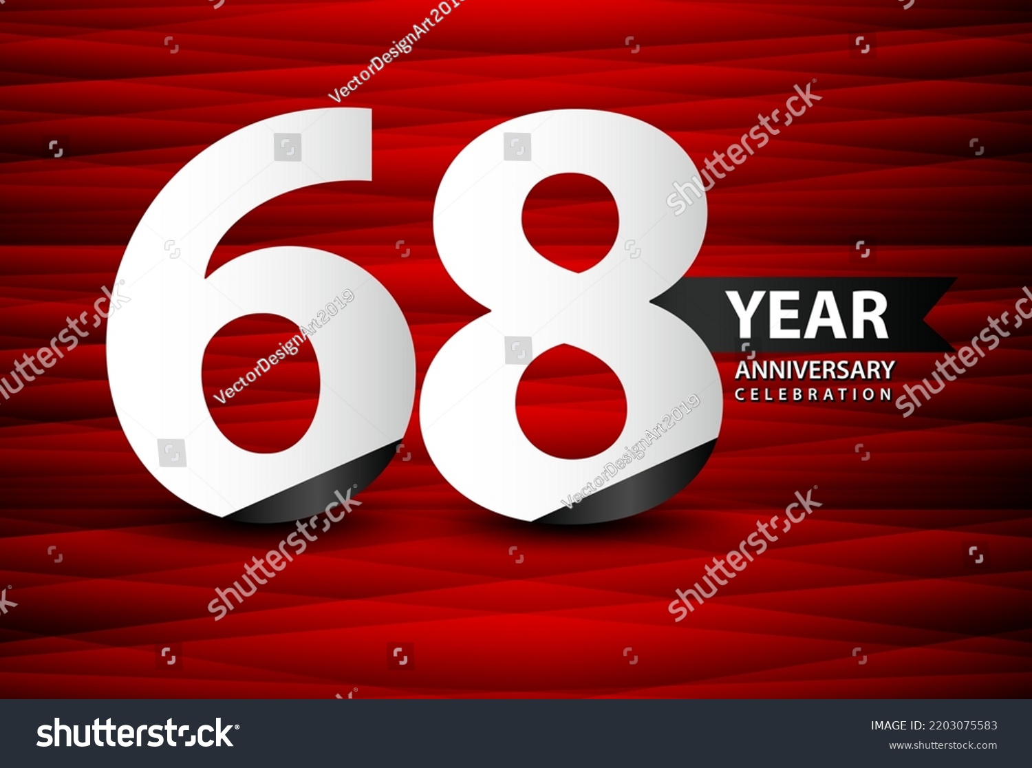 68 Year Anniversary Celebration Logo Vector Stock Vector (Royalty Free ...