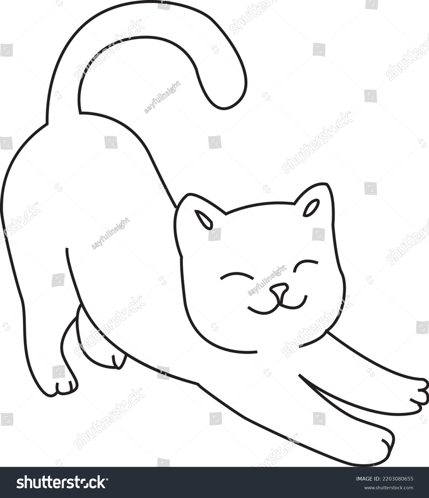 Easy Coloring Drawings Animals Drawing Black Stock Vector (Royalty Free ...