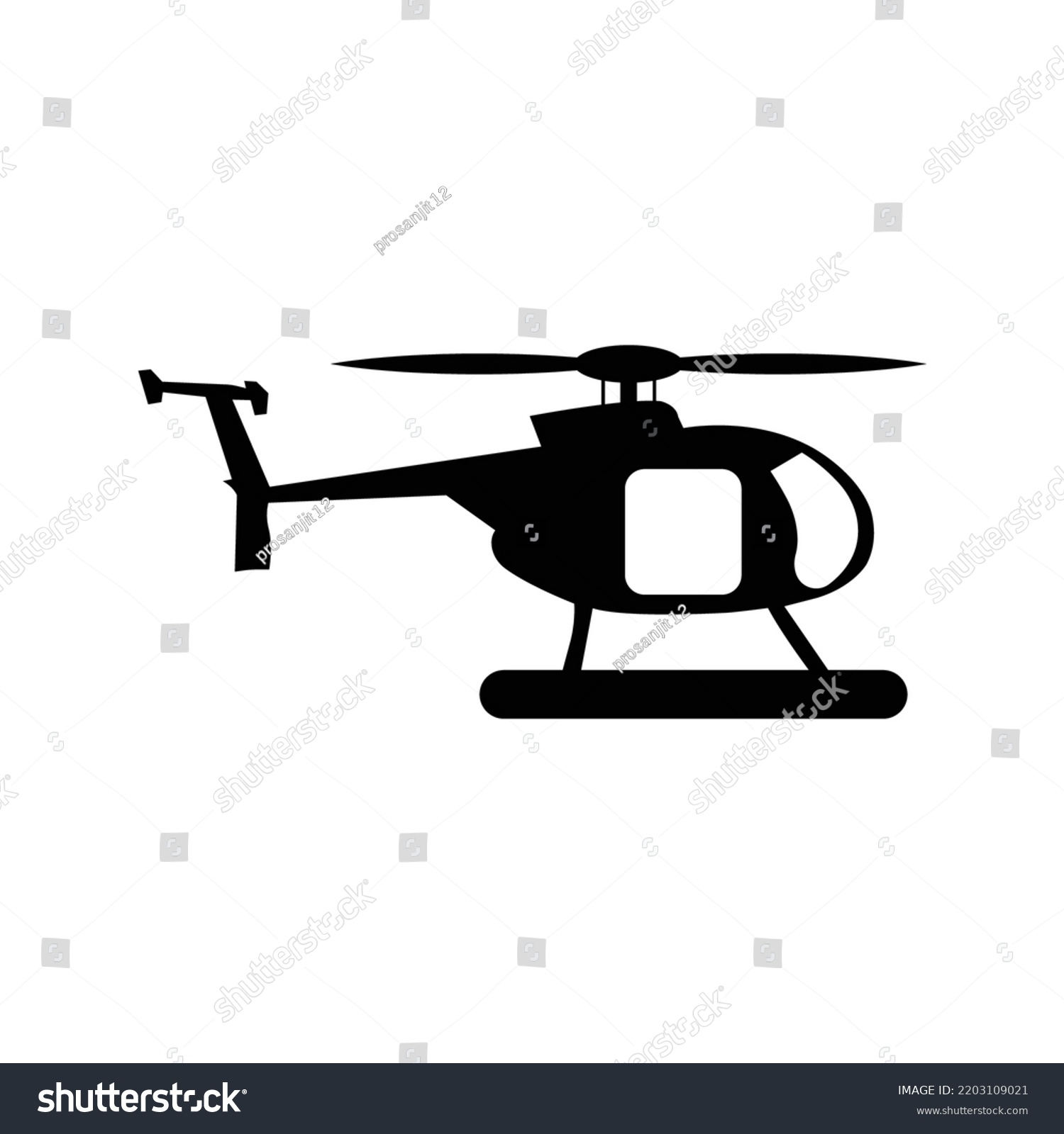 Personal Aircraft Helicopter Rotor Icon Black Stock Vector (Royalty ...