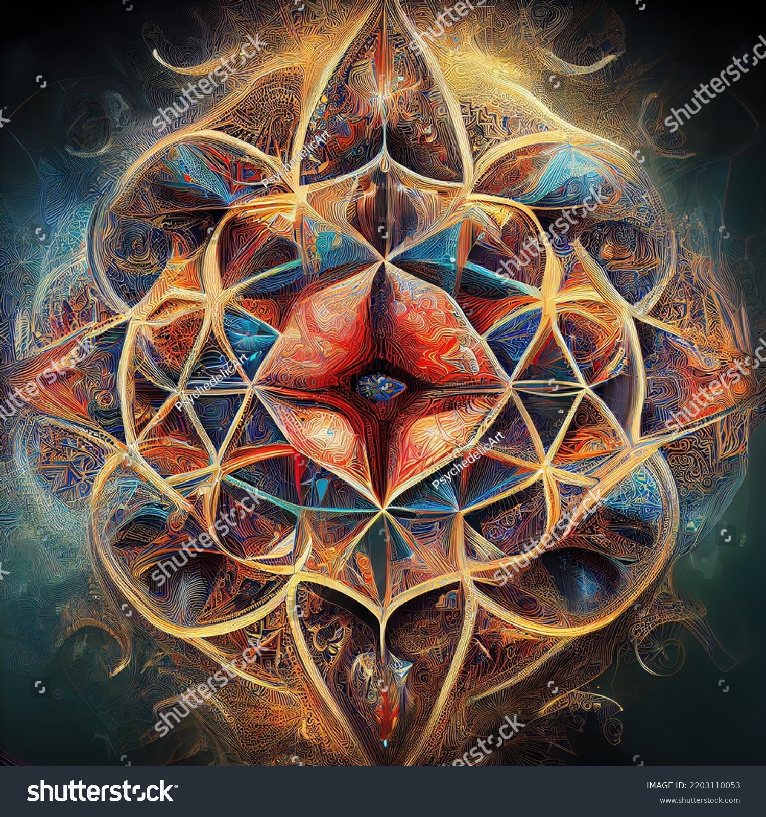 Psychedelic Sacred Geometry Signs Symbols Stock Illustration 2203110053 Shutterstock