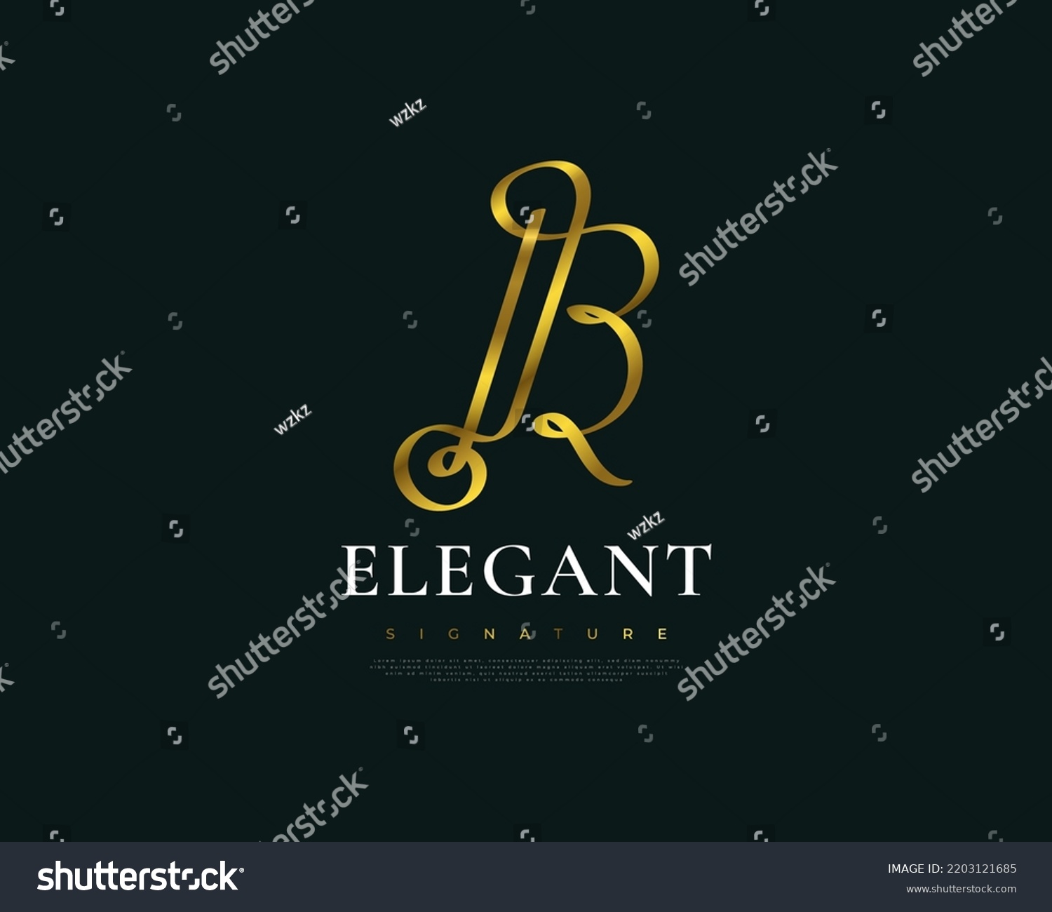 Luxury Gold Letter B Signature Logo Stock Vector (Royalty Free ...