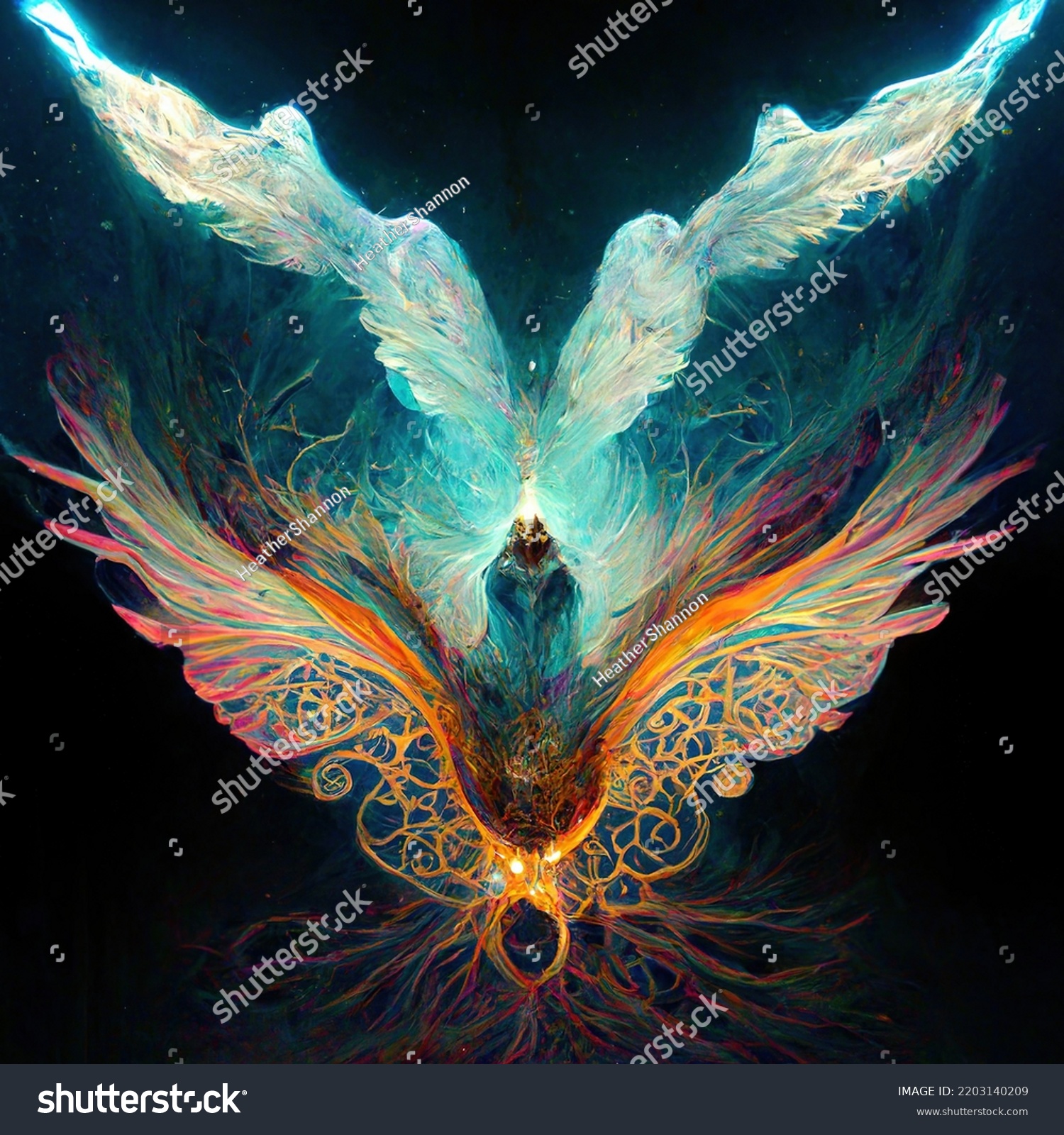 Rainbow Phoenix Rising Ashes Stock Illustration 2203140209 | Shutterstock 