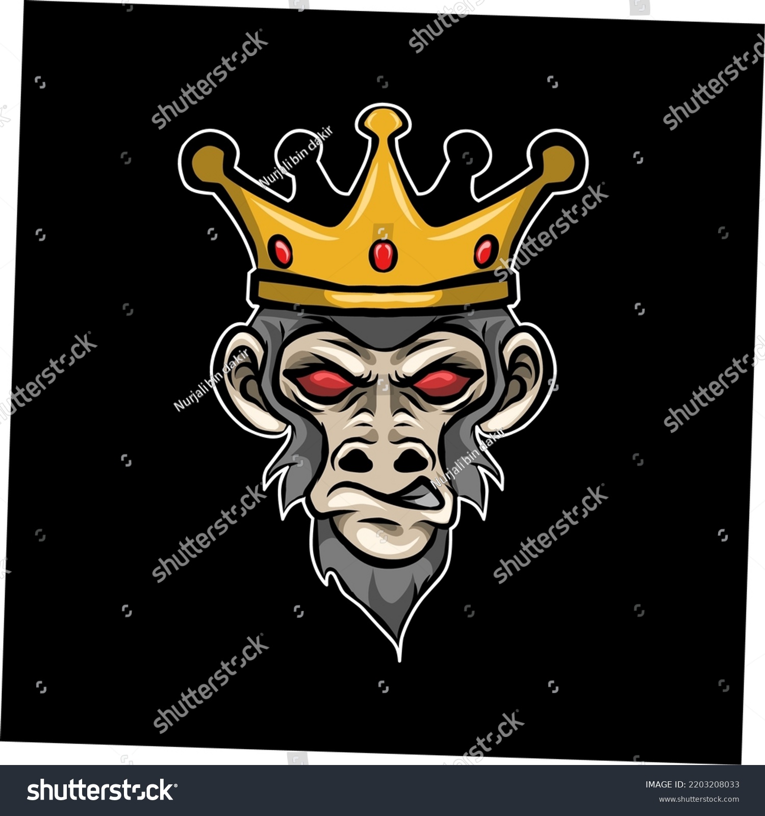 Illustration Monkey King Crown Stock Vector (Royalty Free) 2203208033 ...