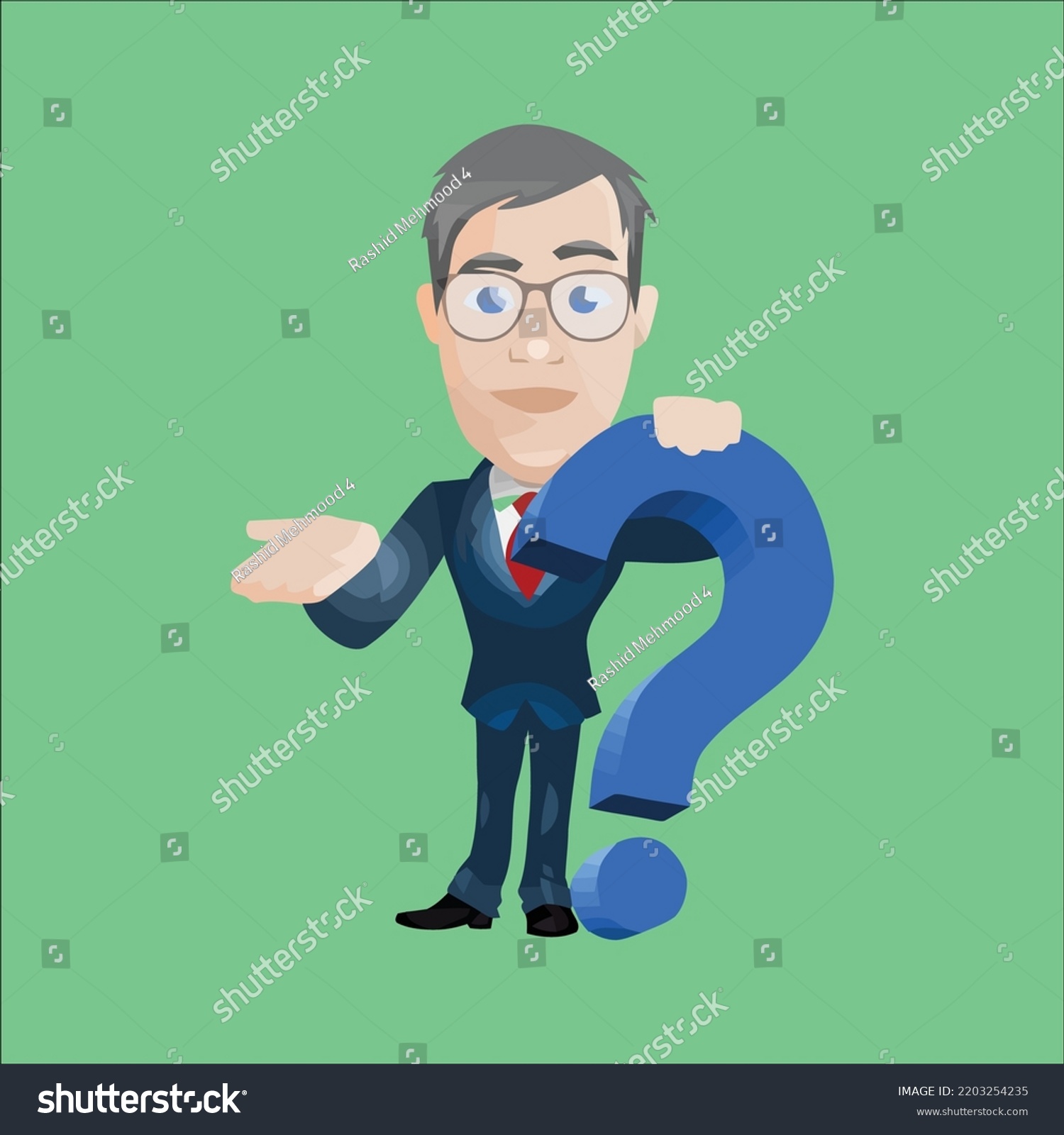 Man Standing Question Mark Wering Shirt Stock Vector (Royalty Free ...