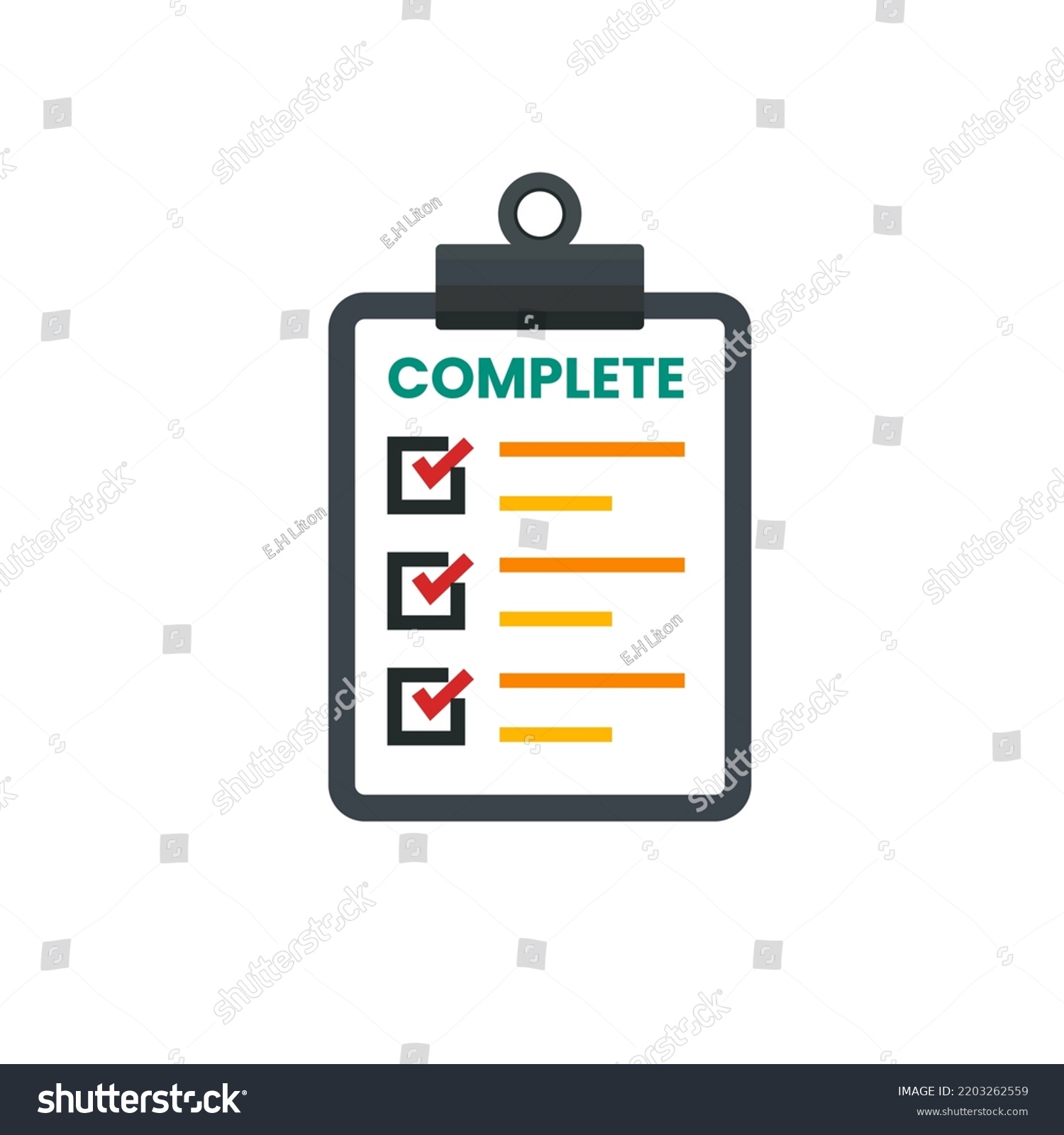 Document List Check Marks Clipboard Stock Stock Vector (Royalty Free