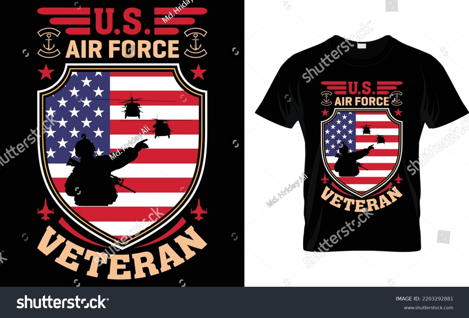 Us Air Force Veteran Tshirt Design Stock Vector (Royalty Free ...