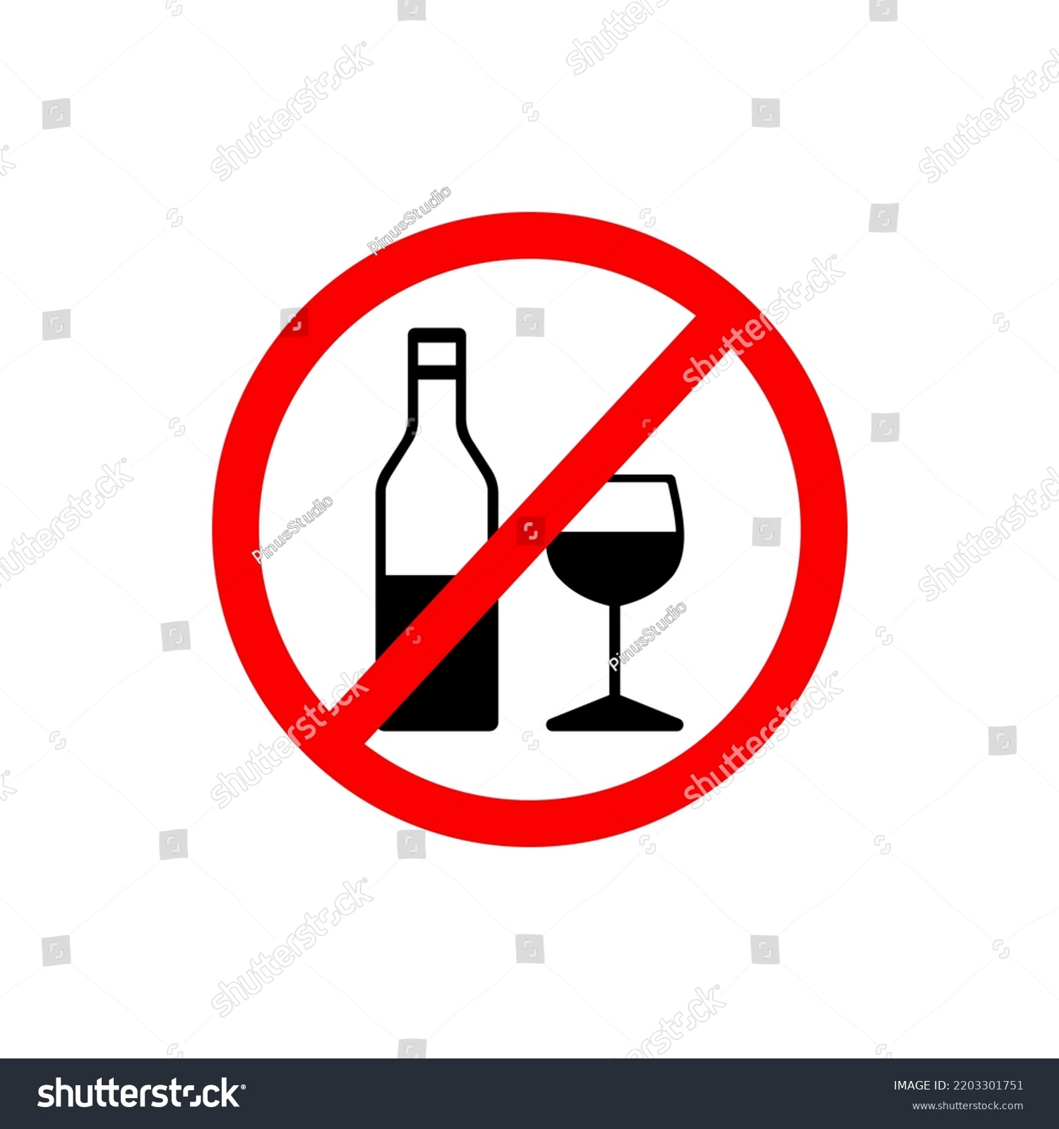 Prohibition Alcohol Sign Prohibition Alcohol Symbol Stock Vector ...