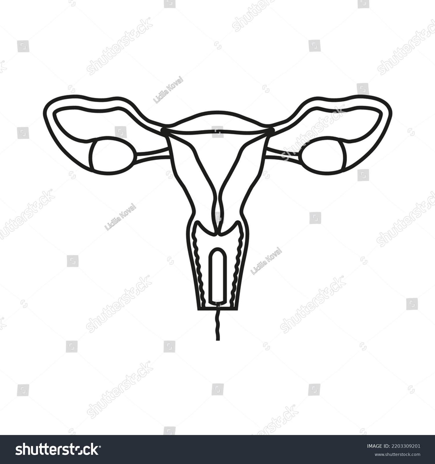 Illustration Tampon Periods Using Vector Line Stock Vector (Royalty ...