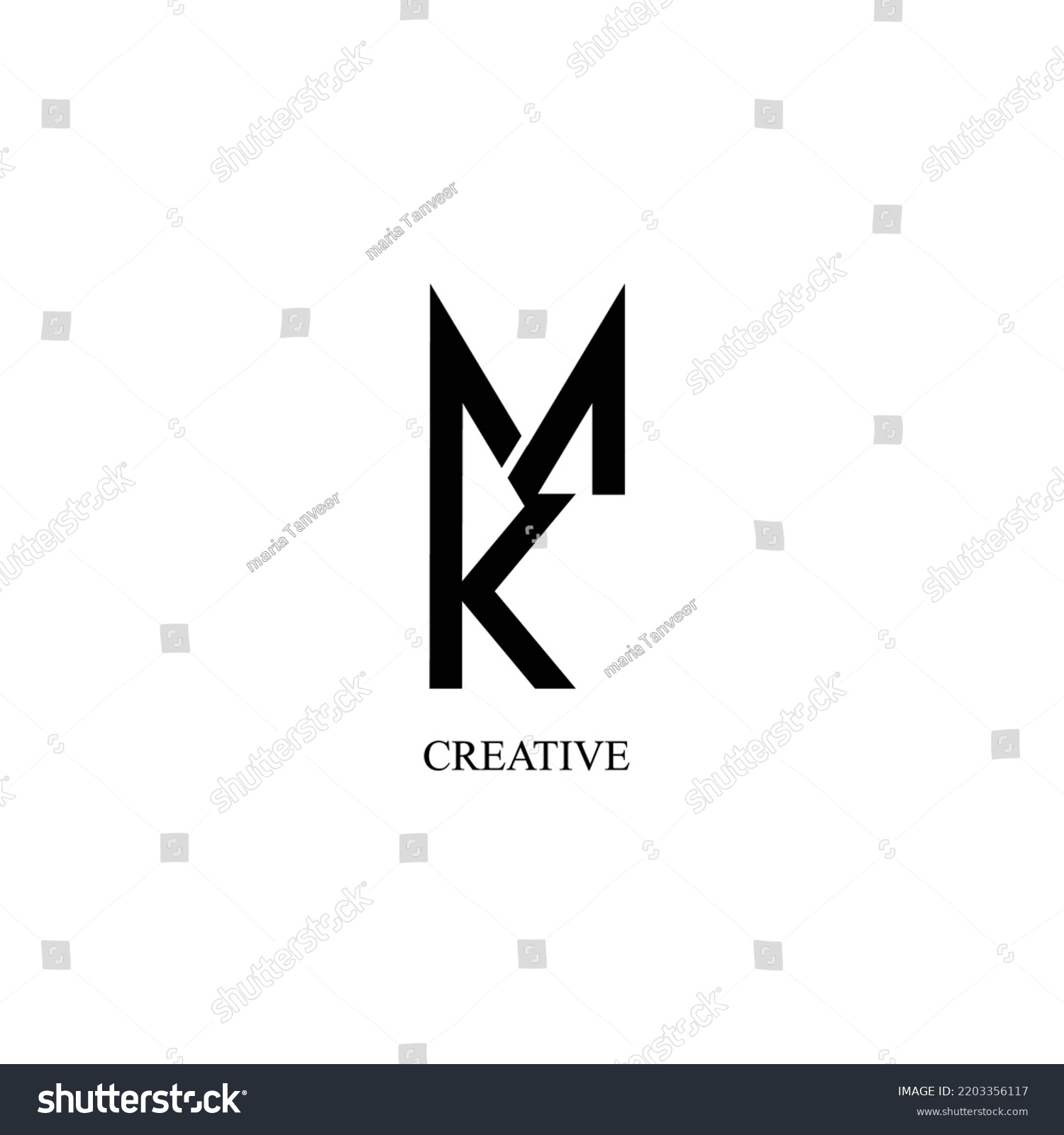 Initial Mk Letter Logo Design Stock Vector (Royalty Free) 2203356117 ...