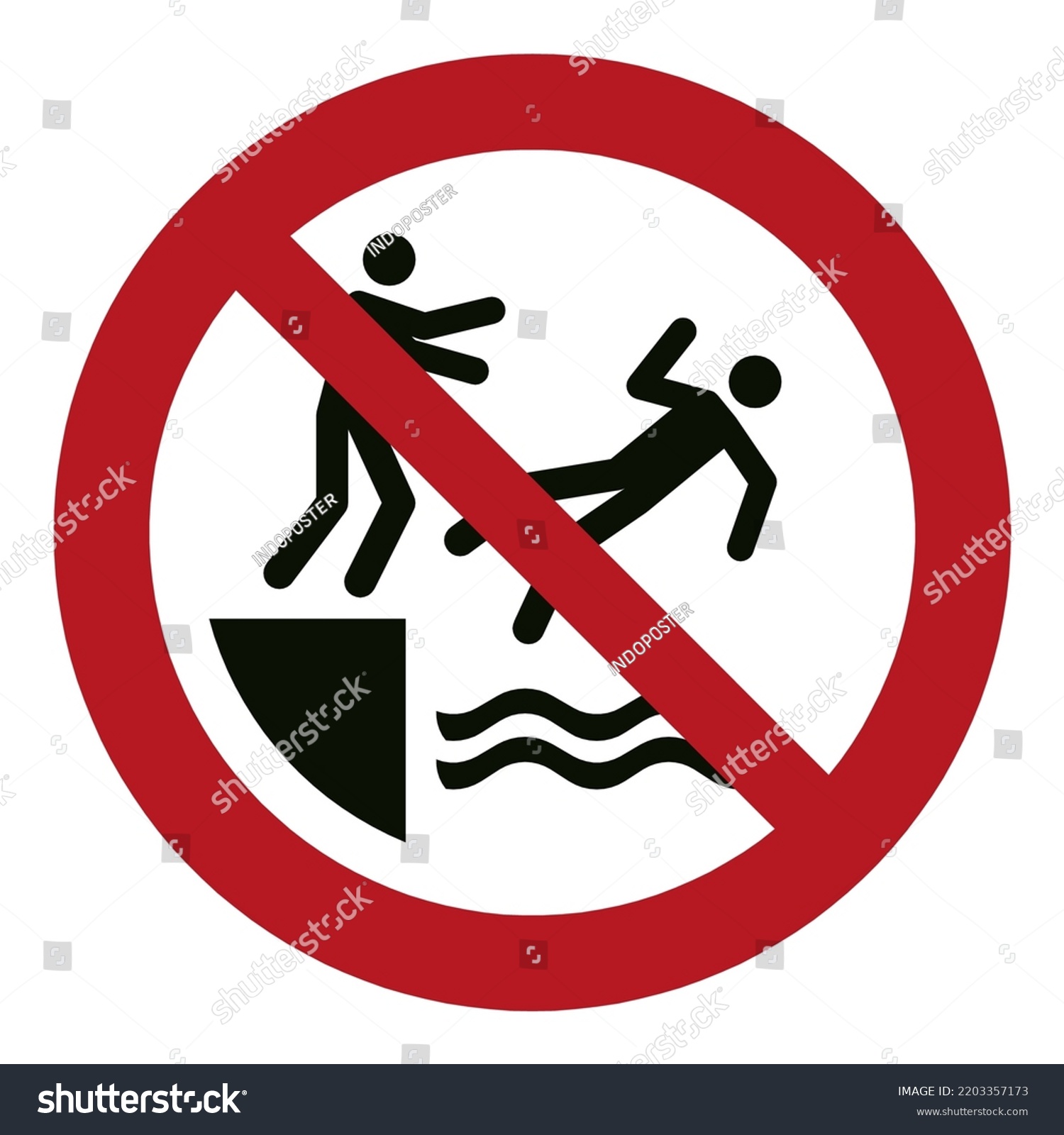 No Pushing Into Water to Prohibit Stock Vector (Royalty Free ...